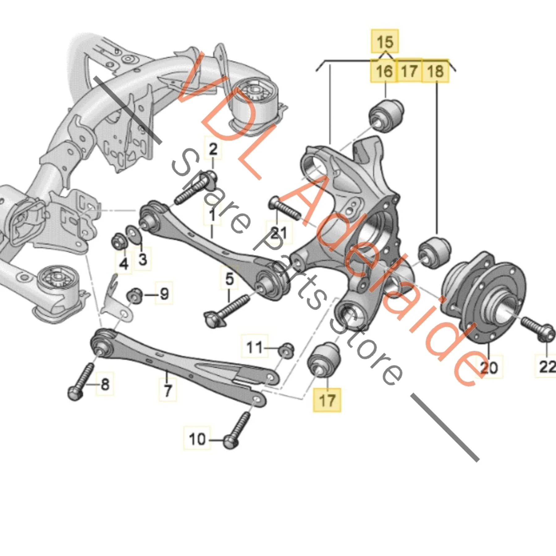 Cupra Born K11 Rear Left Suspension Knuckle Aluminium 1EA505433N - Image 2