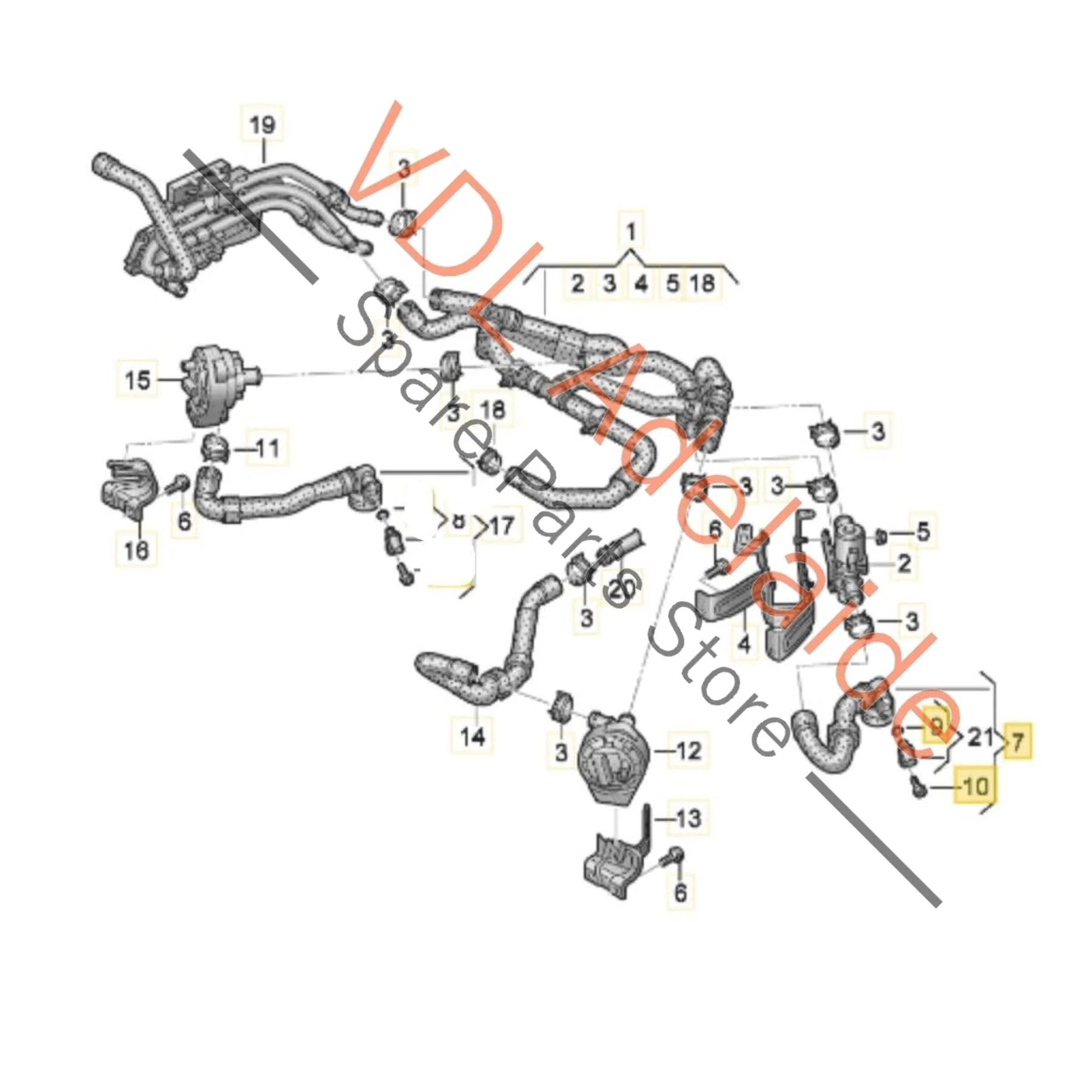 Cupra Born K11 Coolant Pipe Hose 1EA121054D