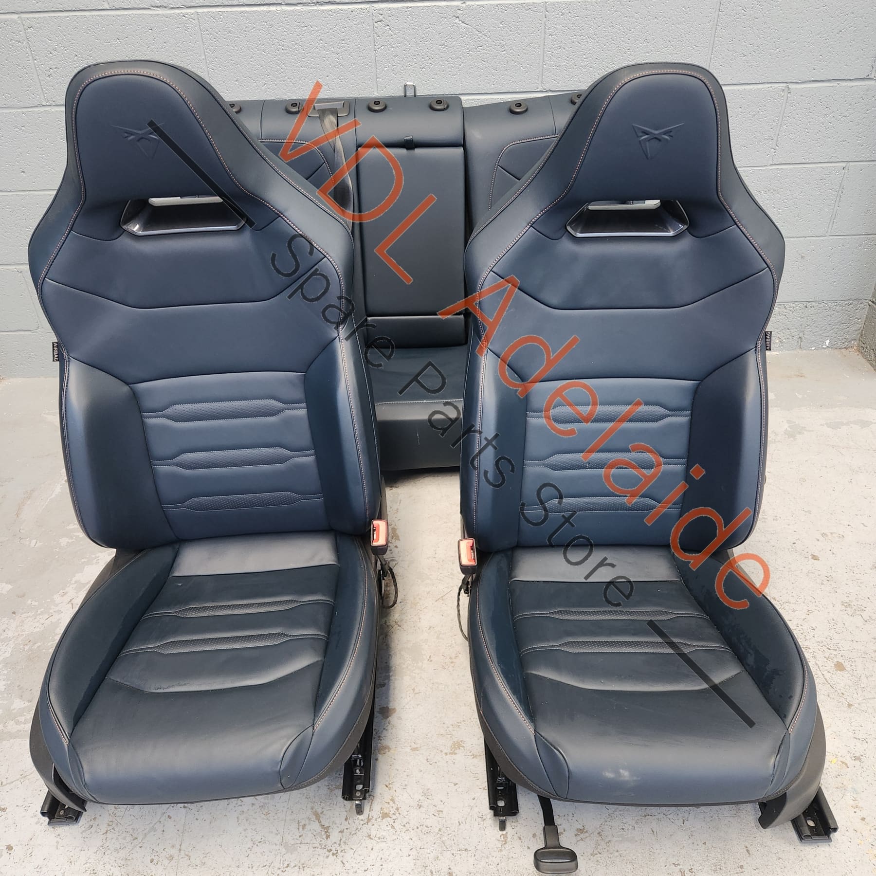 Cupra Ateca Blue Black Leather Seat Set Great for your Amarok or Caddy upgrade!