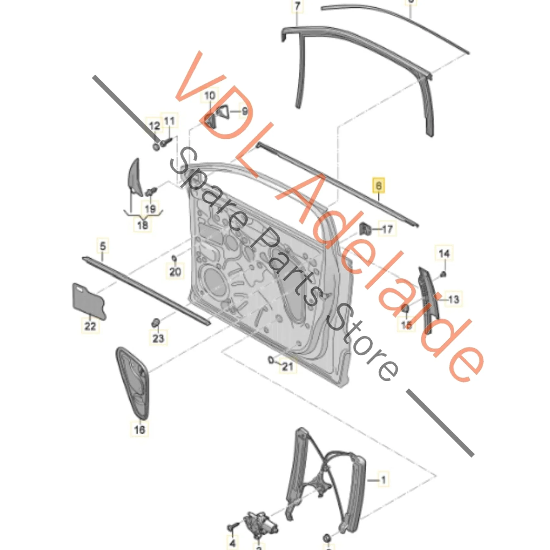 Cupra Ateca Set of 4 Exterior Door Window Aperture Seals Gloss Black Trim 575837475E 041 575839475H 041 - Image 3