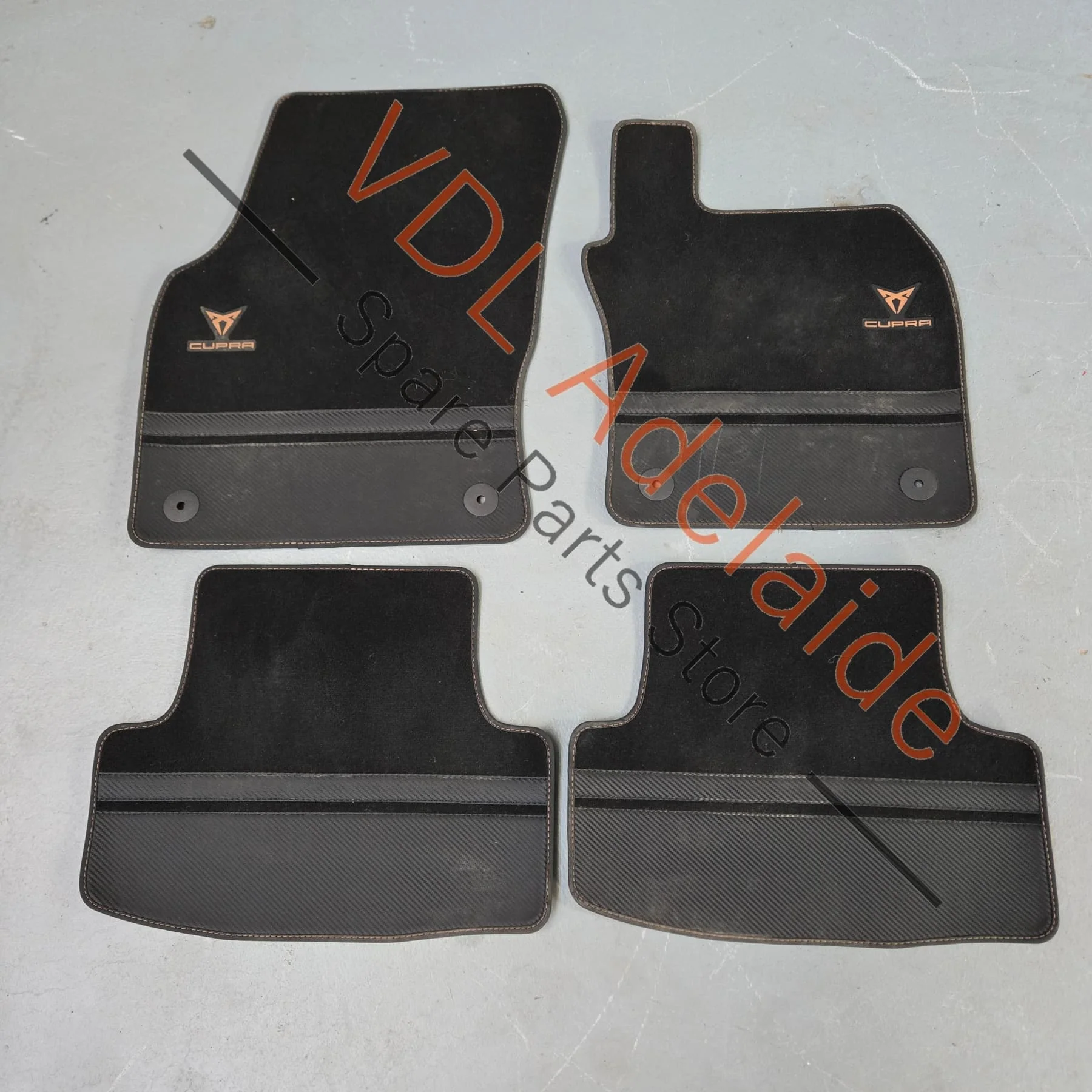 Cupra Ateca VZX Set of Floor Mats Carpets Black Copper & Carbon
