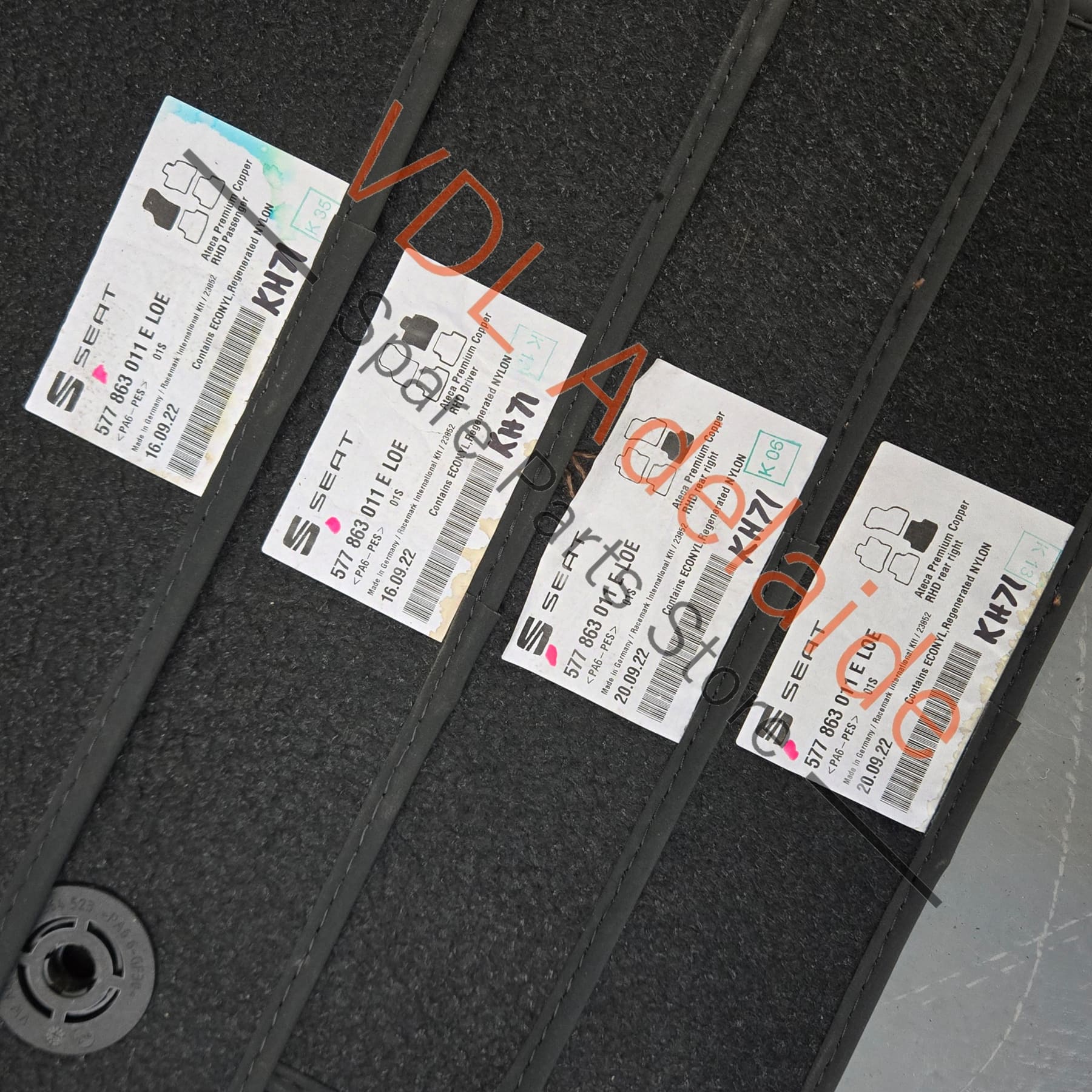 Cupra Ateca VZX Set of Floor Mats Carpets Black Copper & Carbon - Image 4