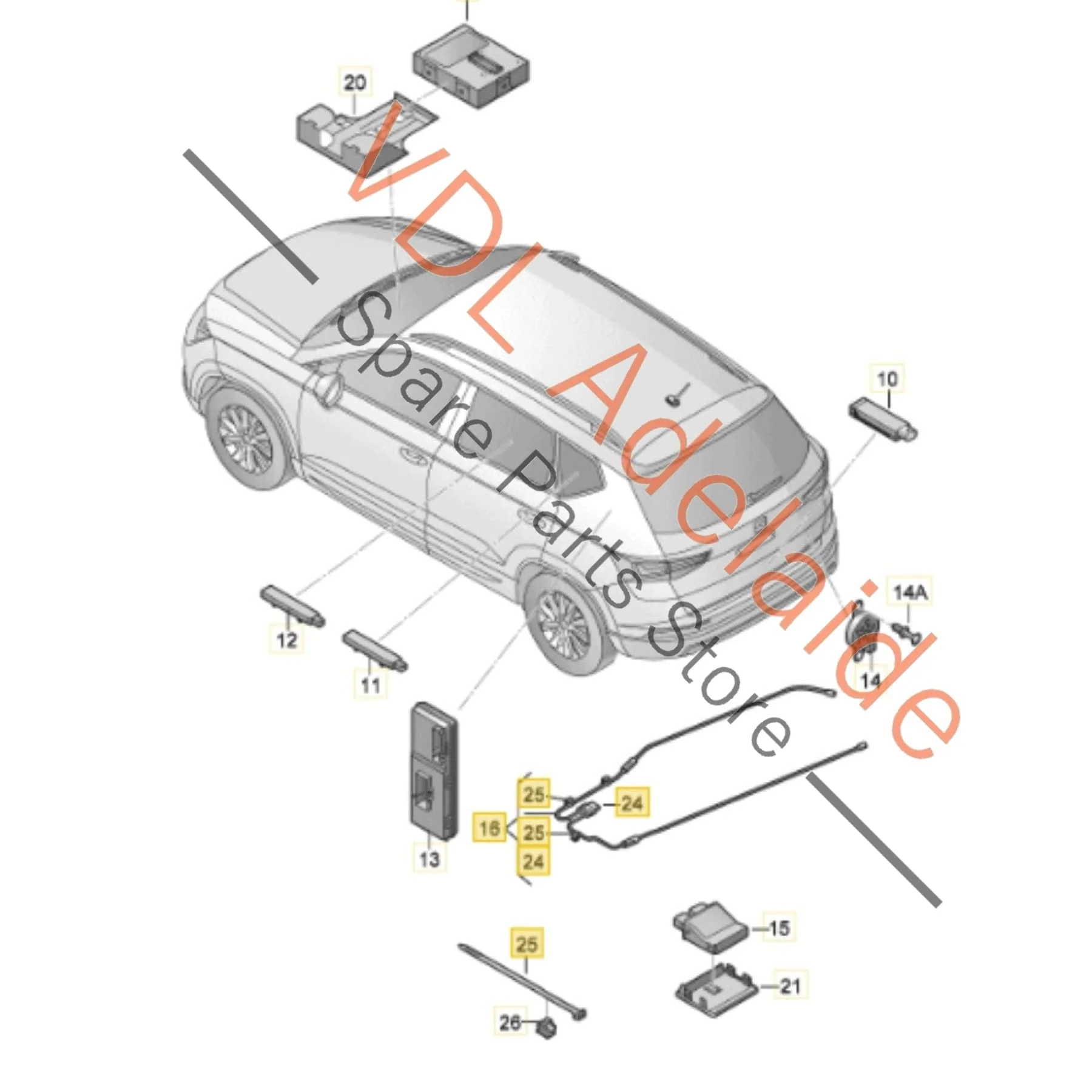 Cupra Ateca Keyless Entry Remote Boot Opening Sensor 575962253B Rear Bumper - Image 2