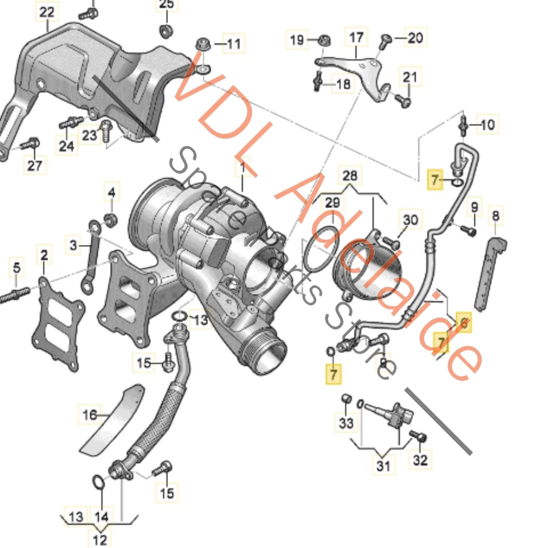 VW Golf R MK8 Audi S3 8Y Cupra Turbo Oil Pressure Pipe 06Q145778D - Image 2
