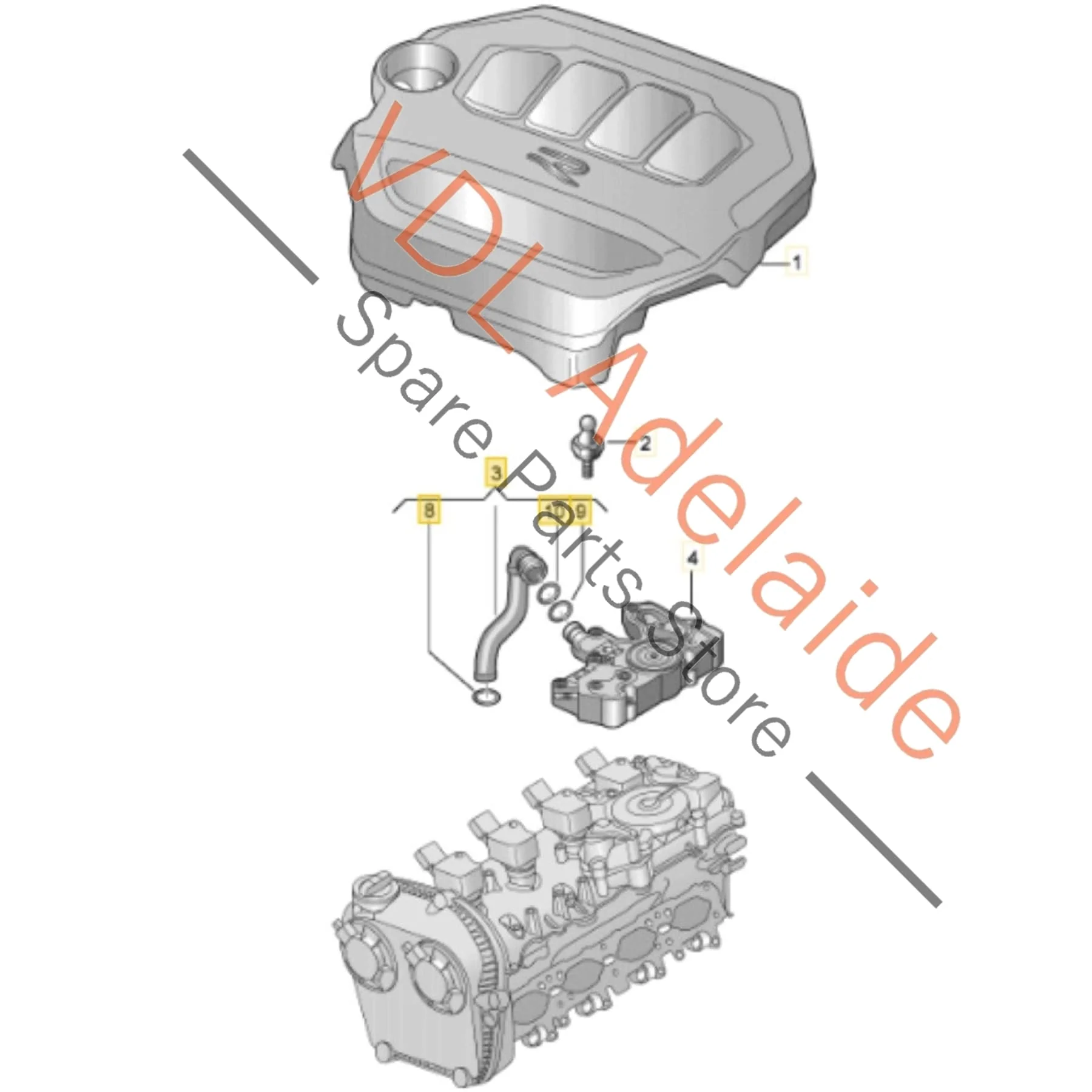 Audi S3 8Y VW Golf R MK8 PCV Oil Breather Hose with Suction Pump 06Q103213 06Q133750 - Image 2