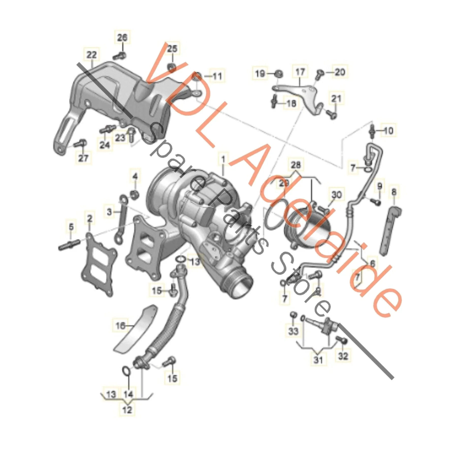 Genuine OEM VW Golf MK8 R Audi S3 8Y Turbocharger 06Q145703C 06Q145703H - Image 2