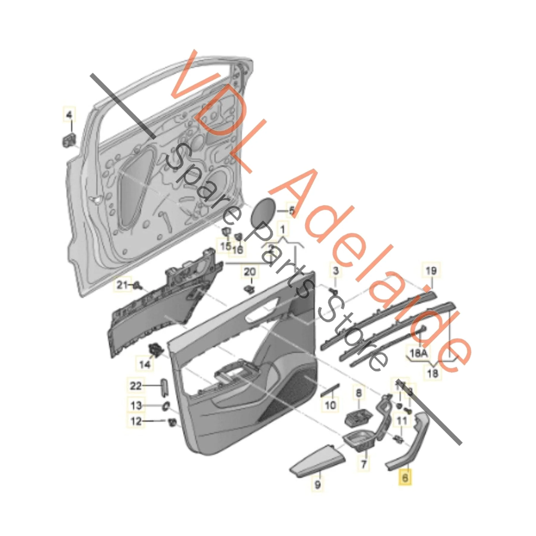 Cupra Ateca Front or Rear Right Interior Door Handle Trim 575867198C - Image 2