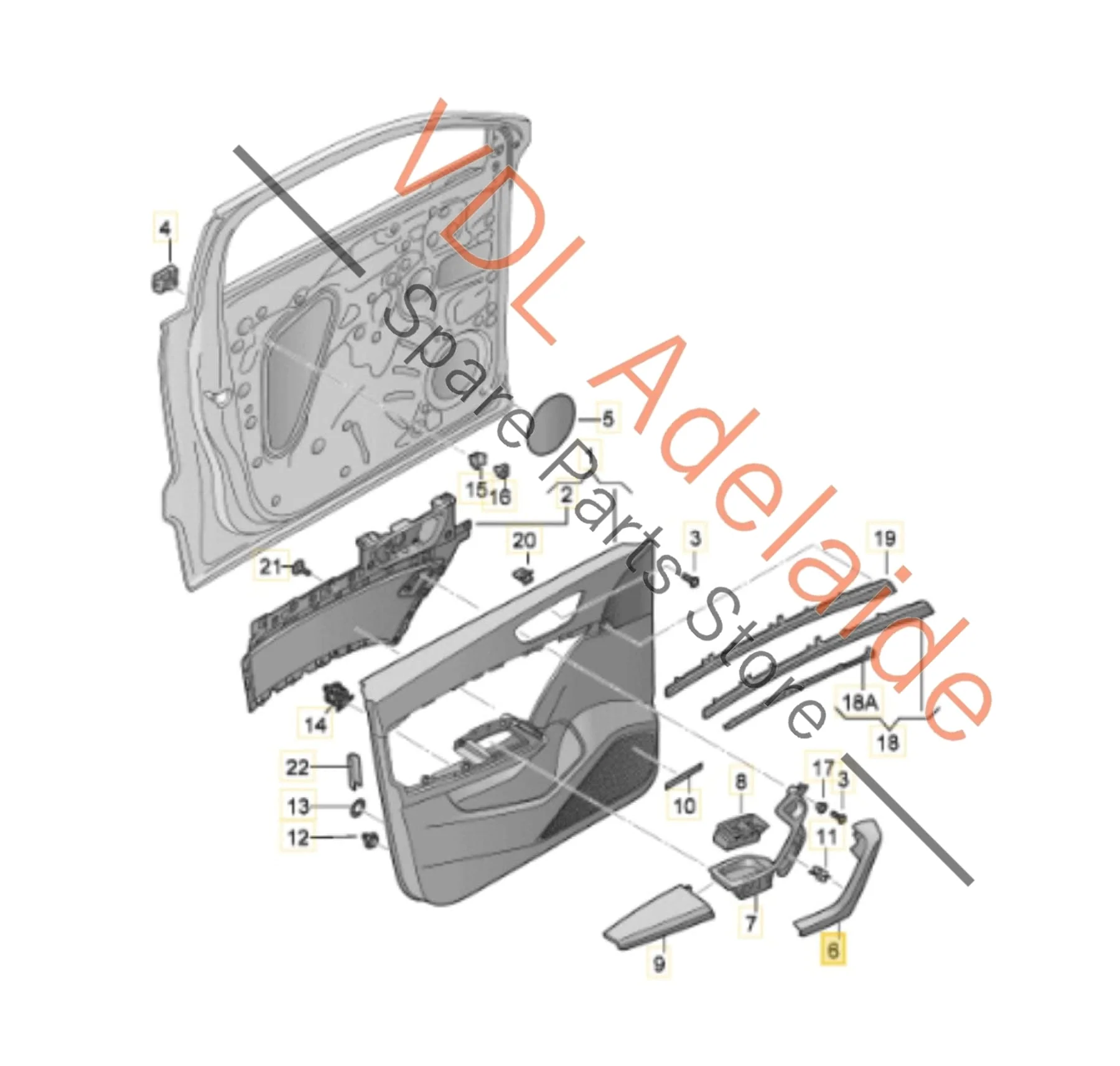 Cupra Ateca Front or Rear Left Interior Door Handle Trim 575867197C - Image 2