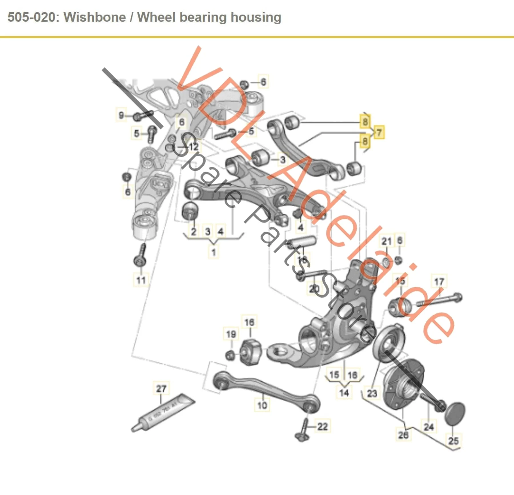 Audi A4 B8 Rear Left Upper Suspension Control Arm 8K0505323H - Image 2