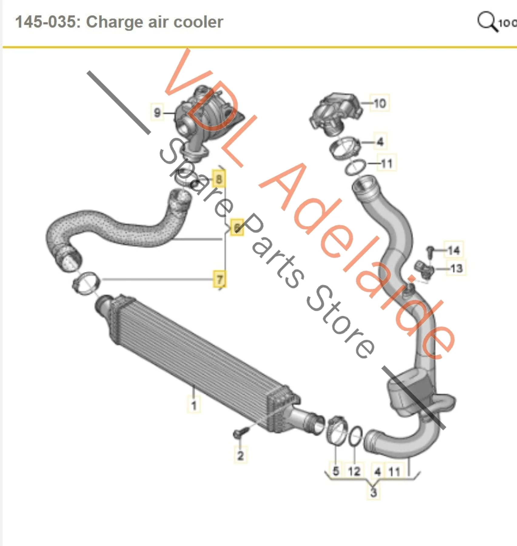 Audi A4 B8 Right Side Intercooler Pressure Hose Pipe 8K0145738AF - Image 2