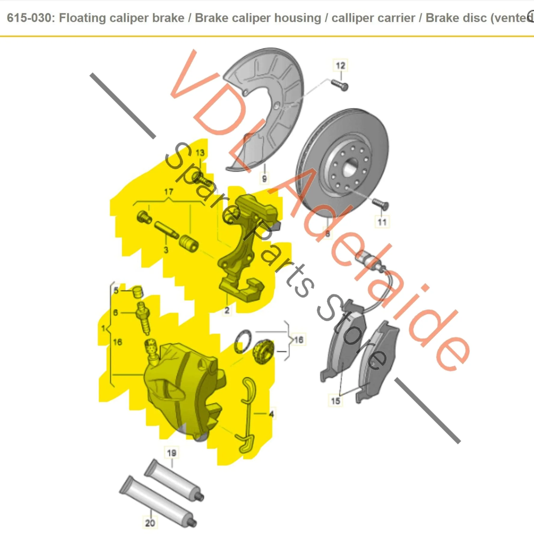 Audi A4 B8 Left Front Brake Caliper 8K0615123C 3C0615125 - Image 2