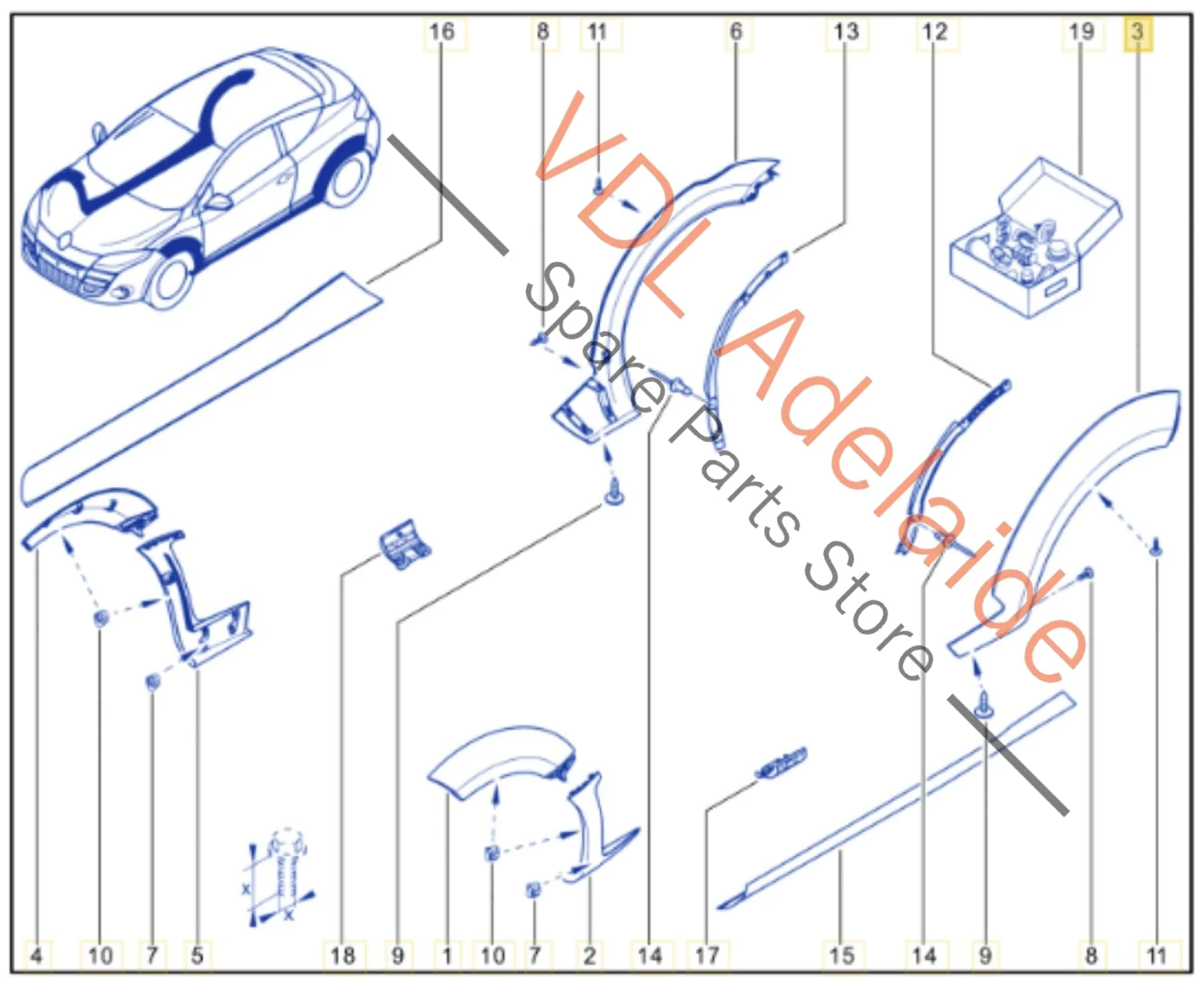 Renault Megane MK3 III RS250 RS265 RS275 Rear Left Fender Flare Trim Wide Bodykit - Image 2