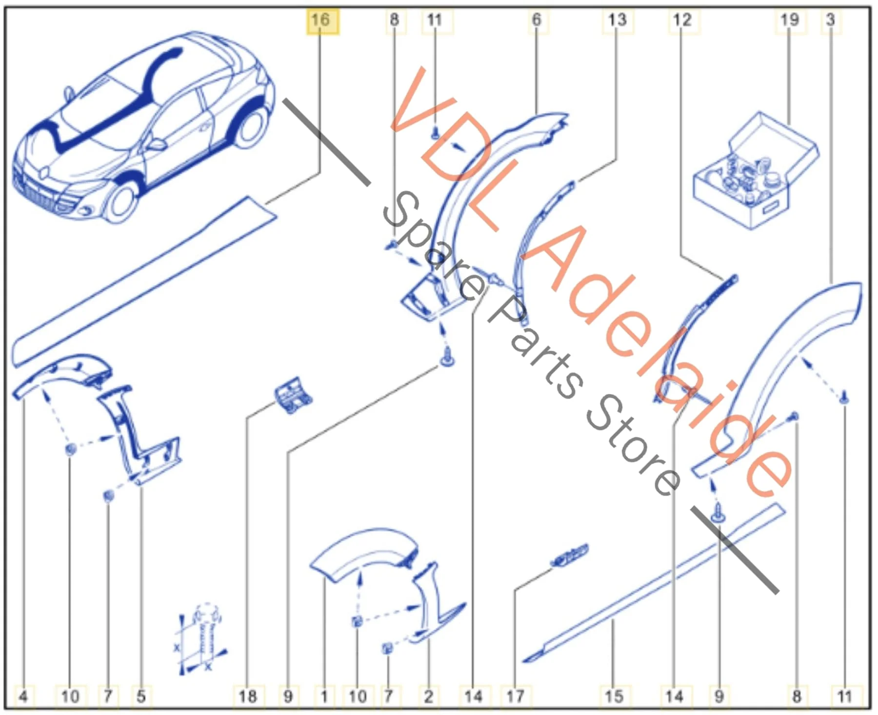 Renault Megane MK3 III RS250 RS265 RS275 Right Side Exterior Sill Trim Cover Molding Flare Bodykit - Image 2