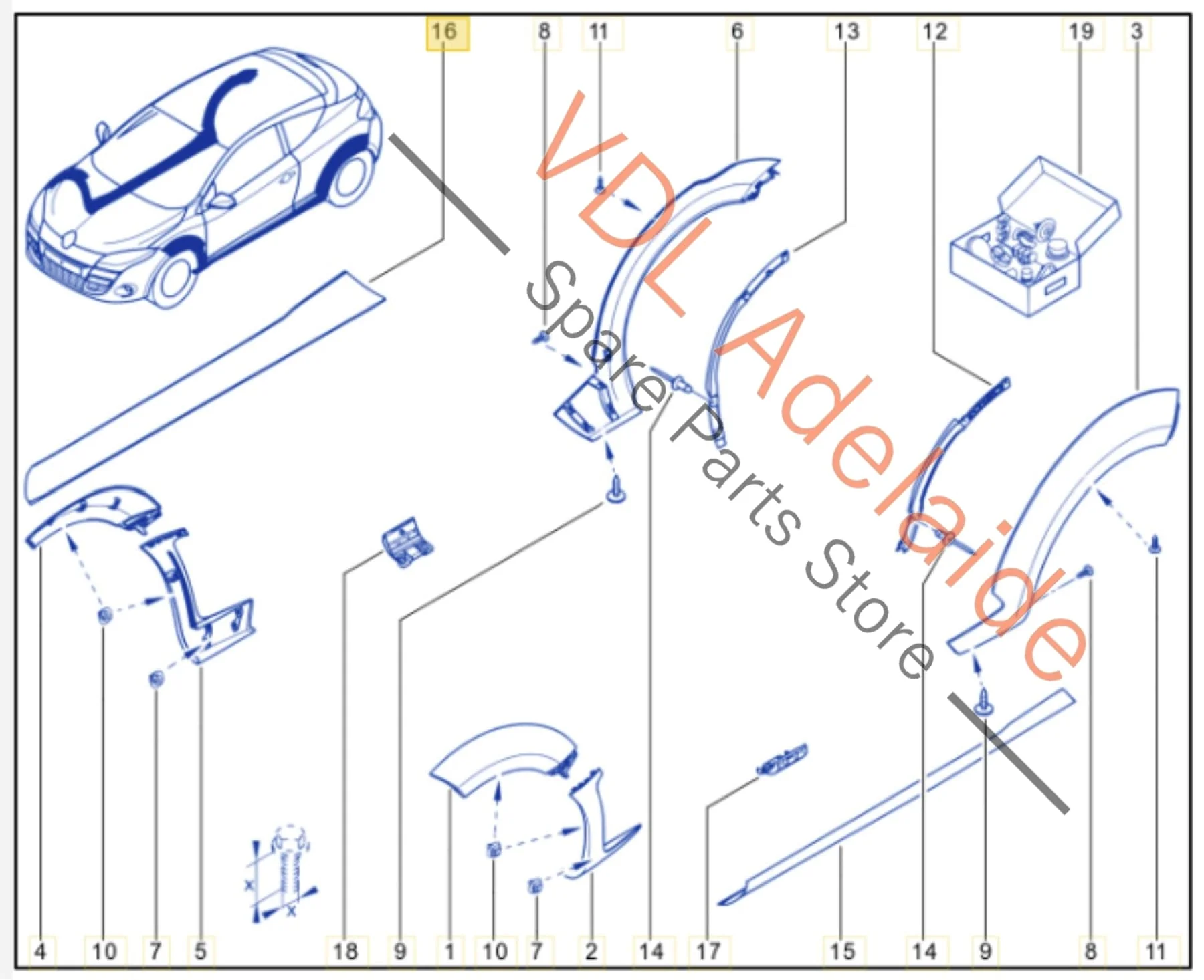 Renault Megane III DZ0/1 RS250 265 275 Right Side Exterior Sill Rocker Panel Molding Side Skirt Trim 764260656R 764269576R TEGNE - BLACK - Image 2
