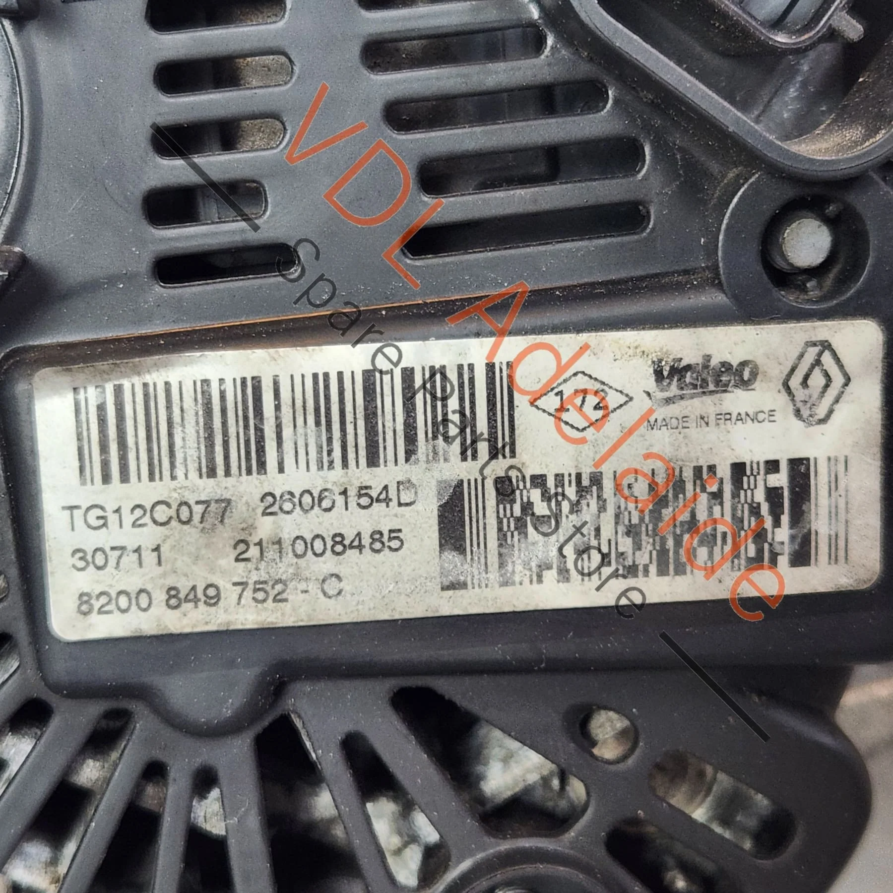 Renault Alternator 12A Valeo 8200849752C - Image 2