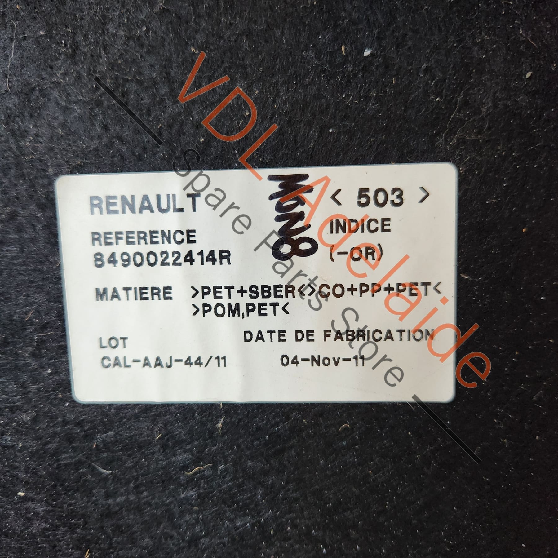 Renault Megane Coupe RS250 RS265 RS275 Boot Luggage Compartment Floor Trim Carpet 849022414R 8490022414R - Image 6