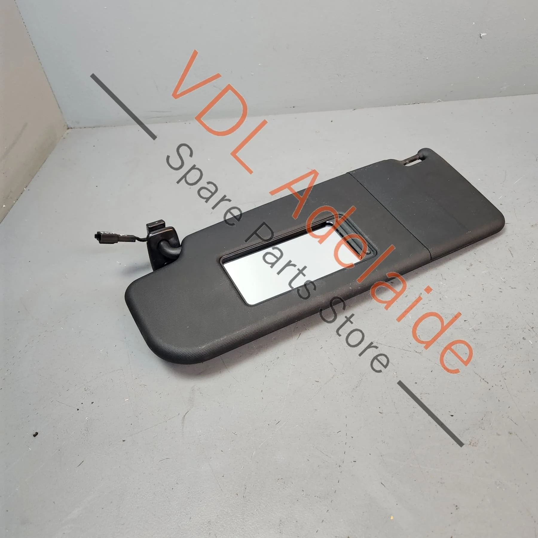 VW Golf MK6 Left Side Sun Visor with Vanity Mirror Black / Charcoal 1K0857551N
