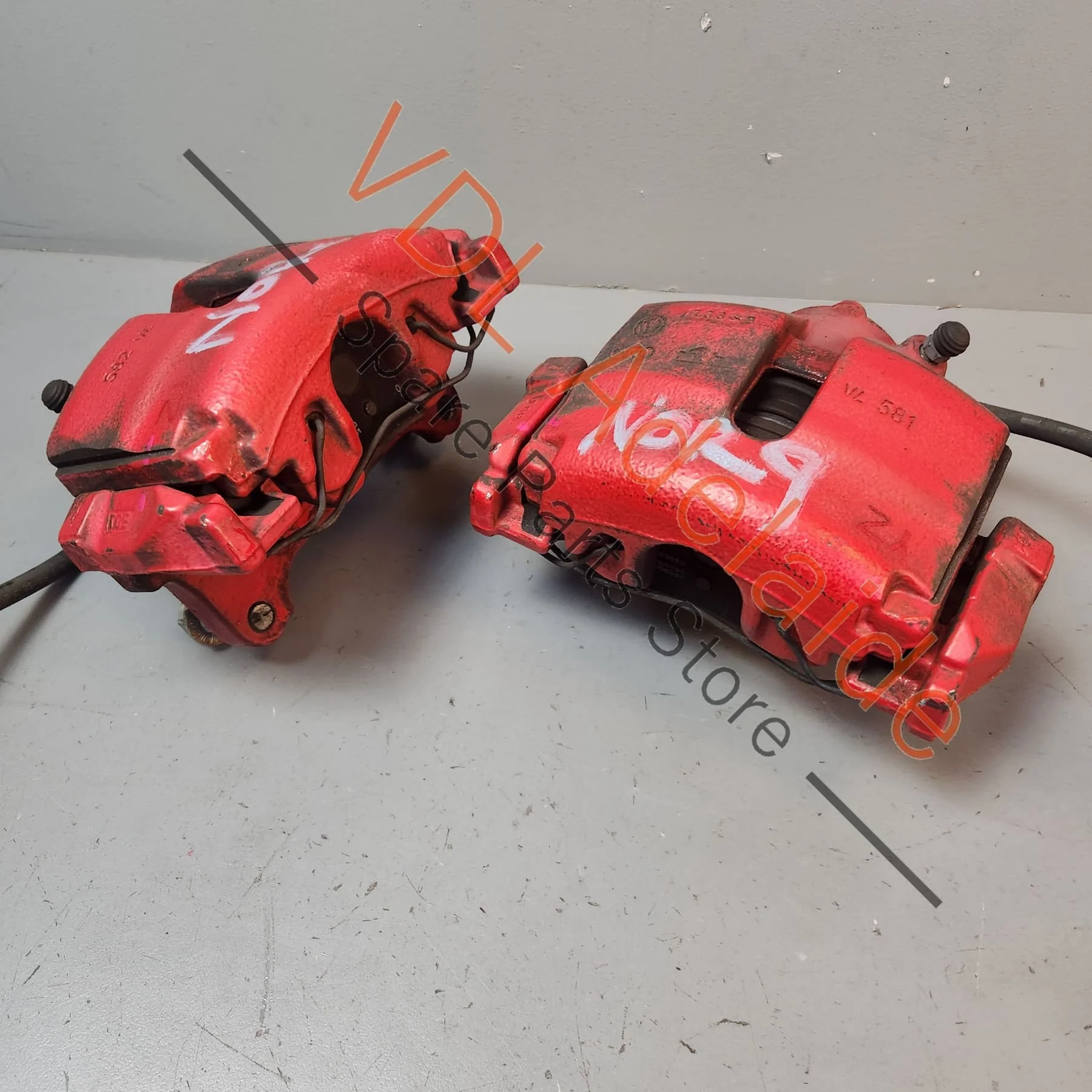 VW Golf MK6 Gti Pair of Front Brake Calipers suit 312mm x 25mm rotor Tornado Red