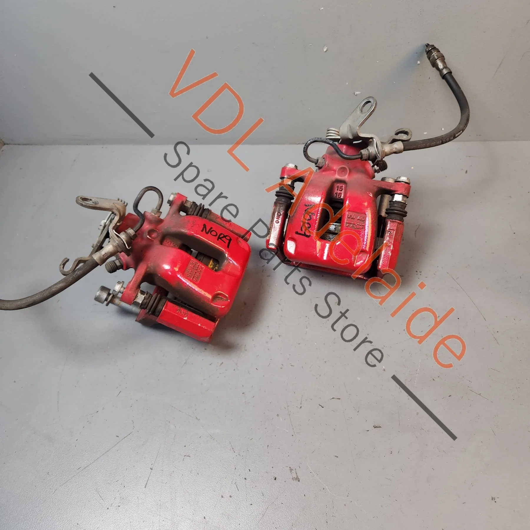 VW Golf MK6 Gti Pair of Rear Brake Calipers suit 282mm x 12mm rotor Tornado Red - Image 2