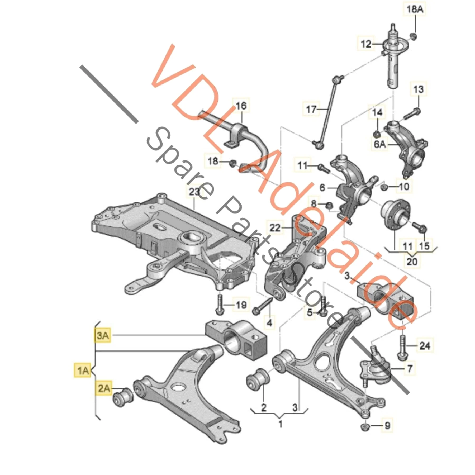 VW Golf MK6 Left Front Lower Control Arm Wishbone 1K0407151BC - Image 2