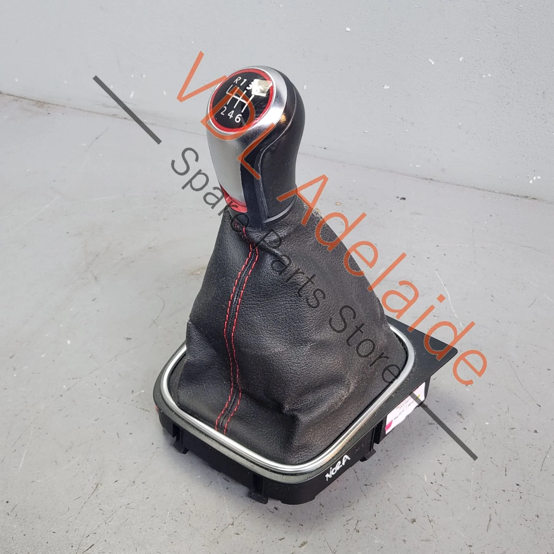 VW Golf MK6 Gti Manual Gear Stick Shifter Knob Boot Leather Red Stitch 5K0711113G XPR