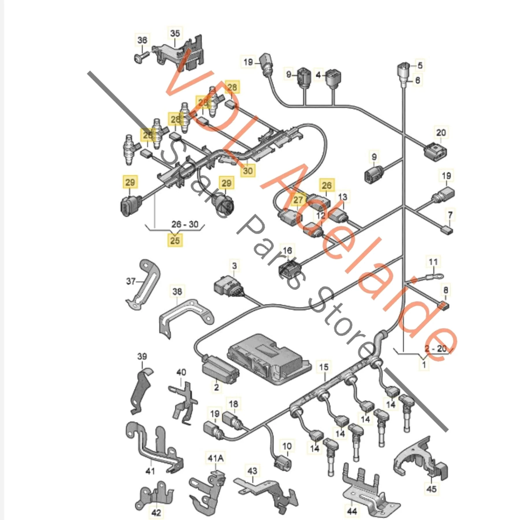 VW Golf MK6 Fuel Injector Harness Wiring Cable 06J971082B - Image 2