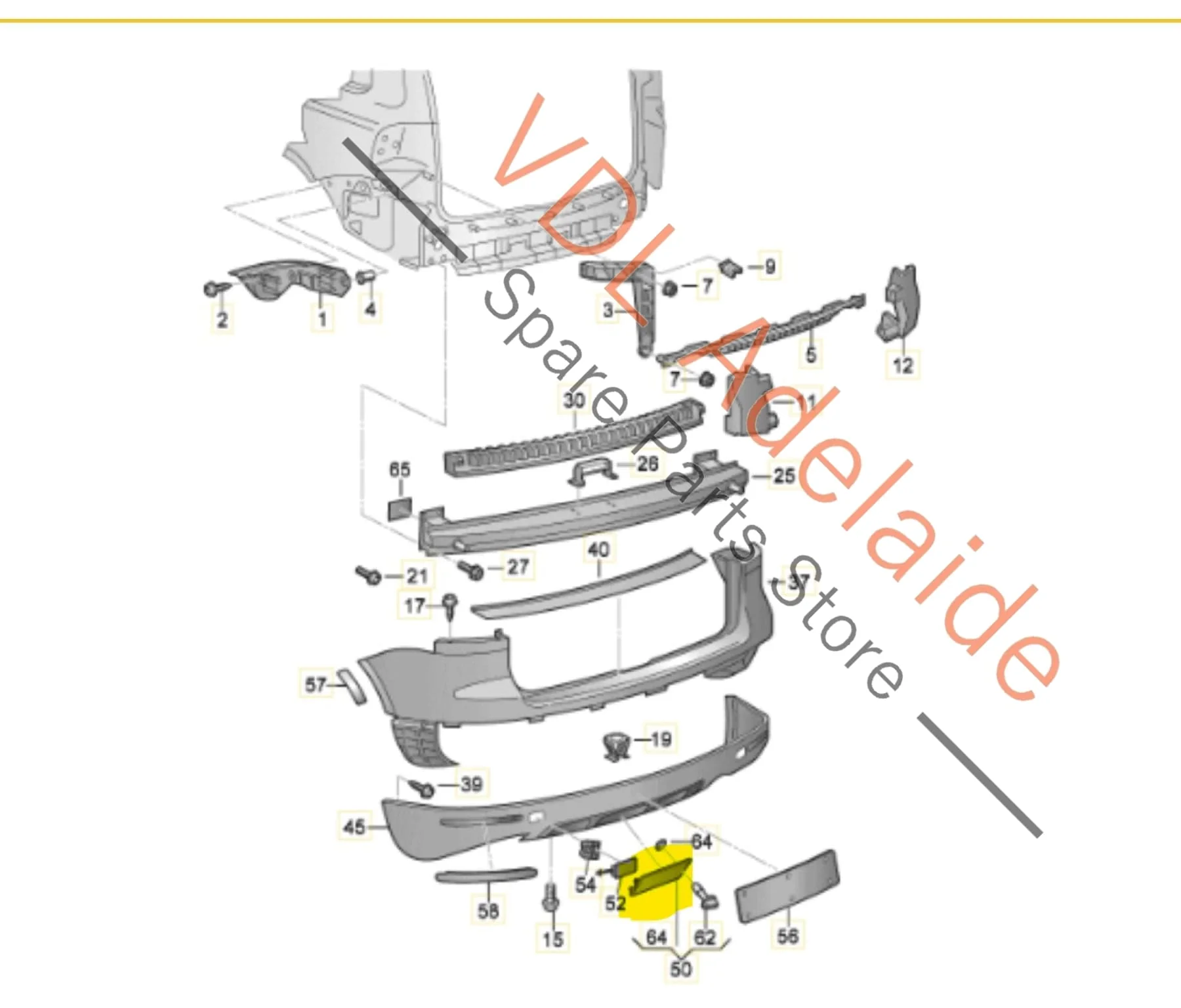 VW Touareg 7L Rear Bumper Tow Bar Trim Cover Plate - Image 4