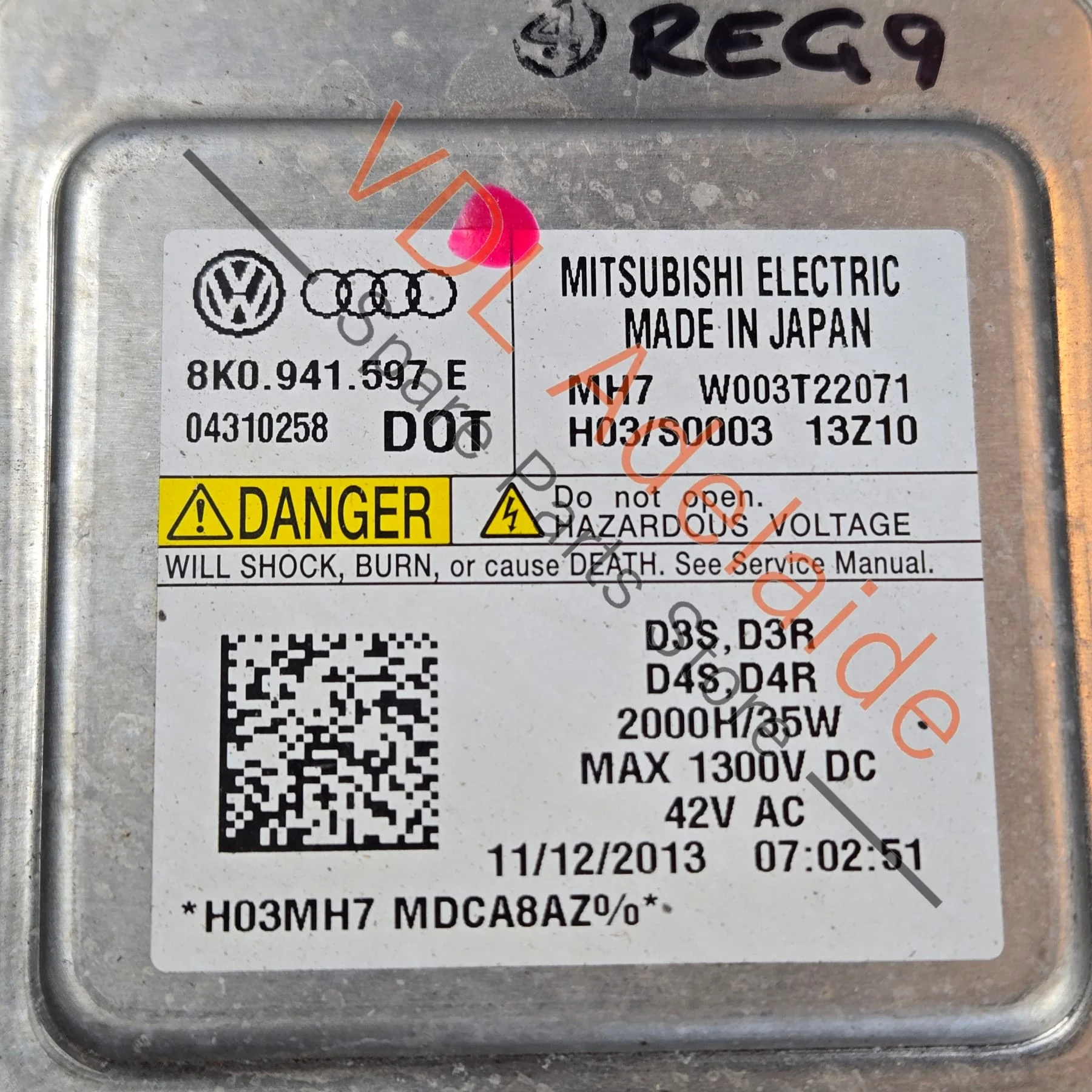 VW Volkswagen Audi Headlight Control Unit Module Ballast 8K0941597E - Image 2