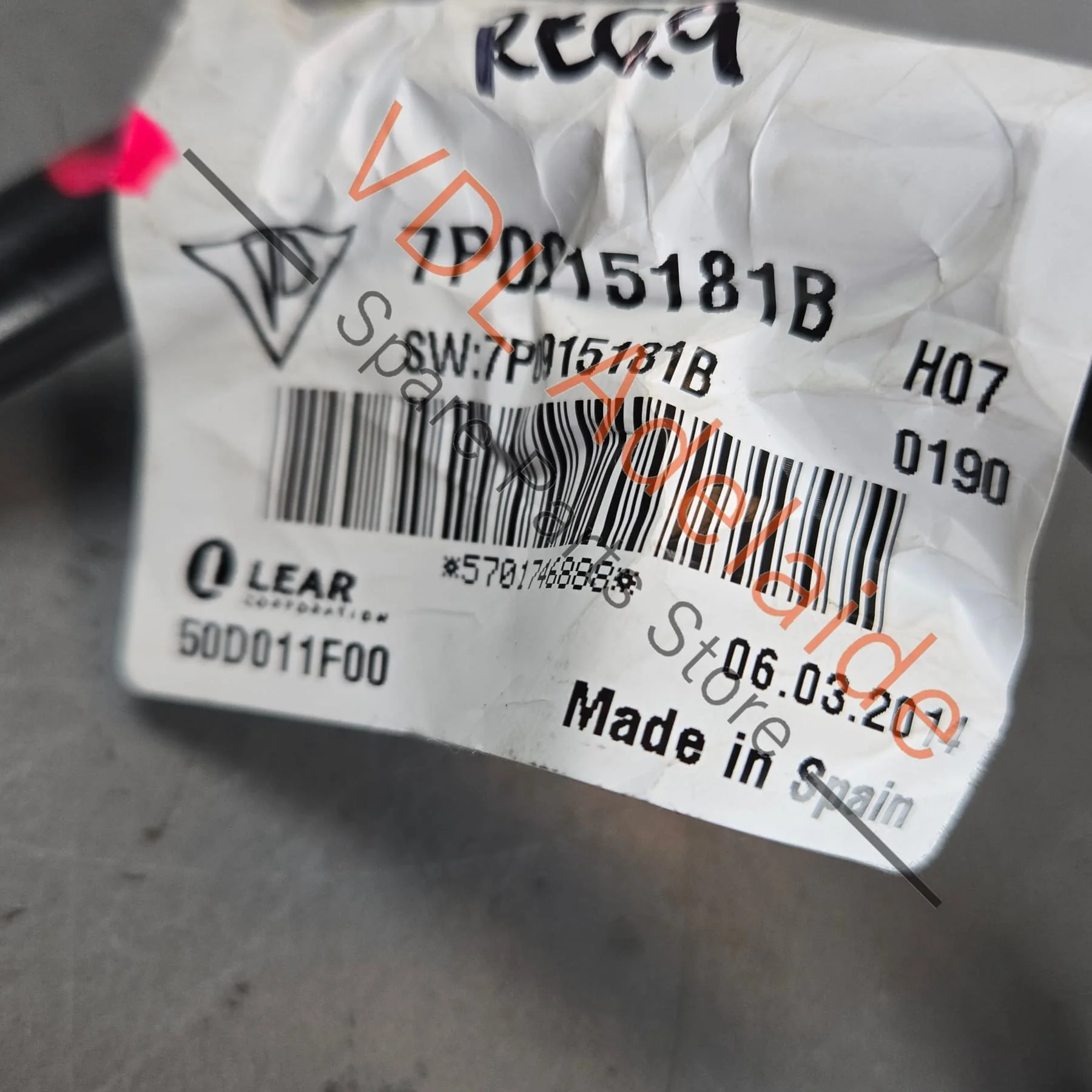 Porsche Cayenne VW Touareg Battery Monitoring Negative -ve Earth Wire 7P0915181b - Image 2