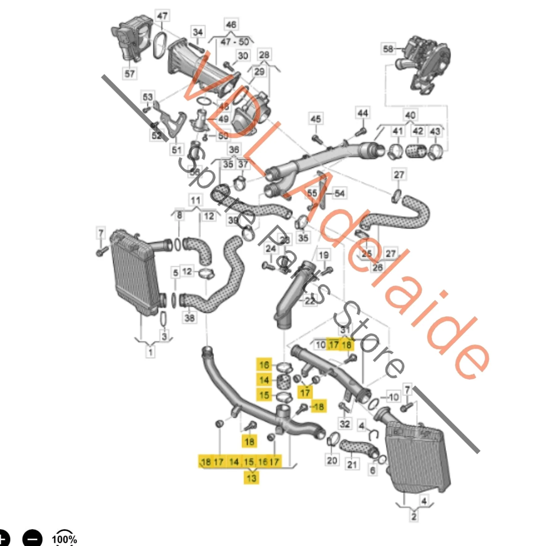 VW Touareg 7P V6 CRCA Engine Inlet Pipe 7P0145792 - Image 2