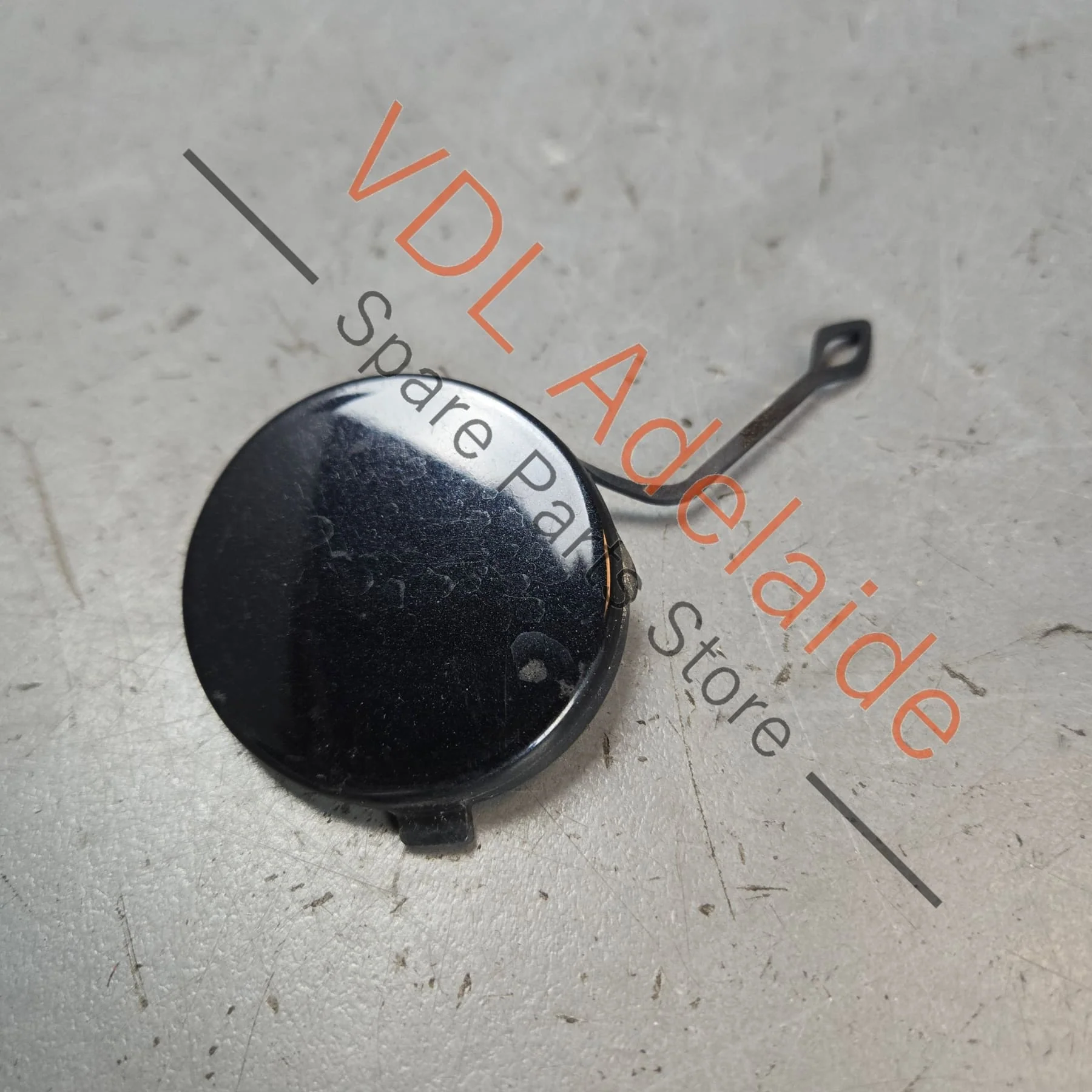 VW Touareg 7P Left Rear Bumper Tow Eye Hook Cover Trim 7P6807449A Black - Image 2