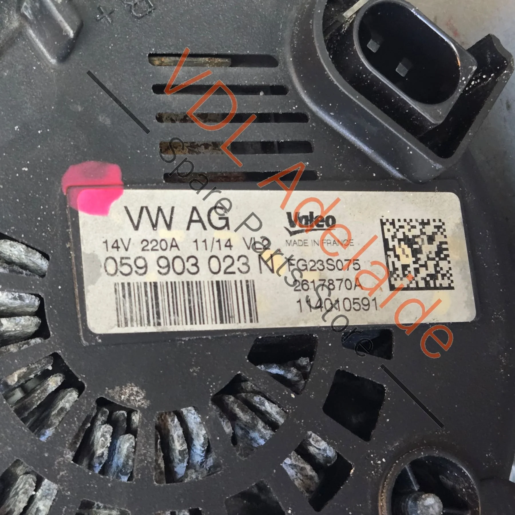 VW Touareg 7P Valeo Alternator 14V 220A 059903023N - Image 4