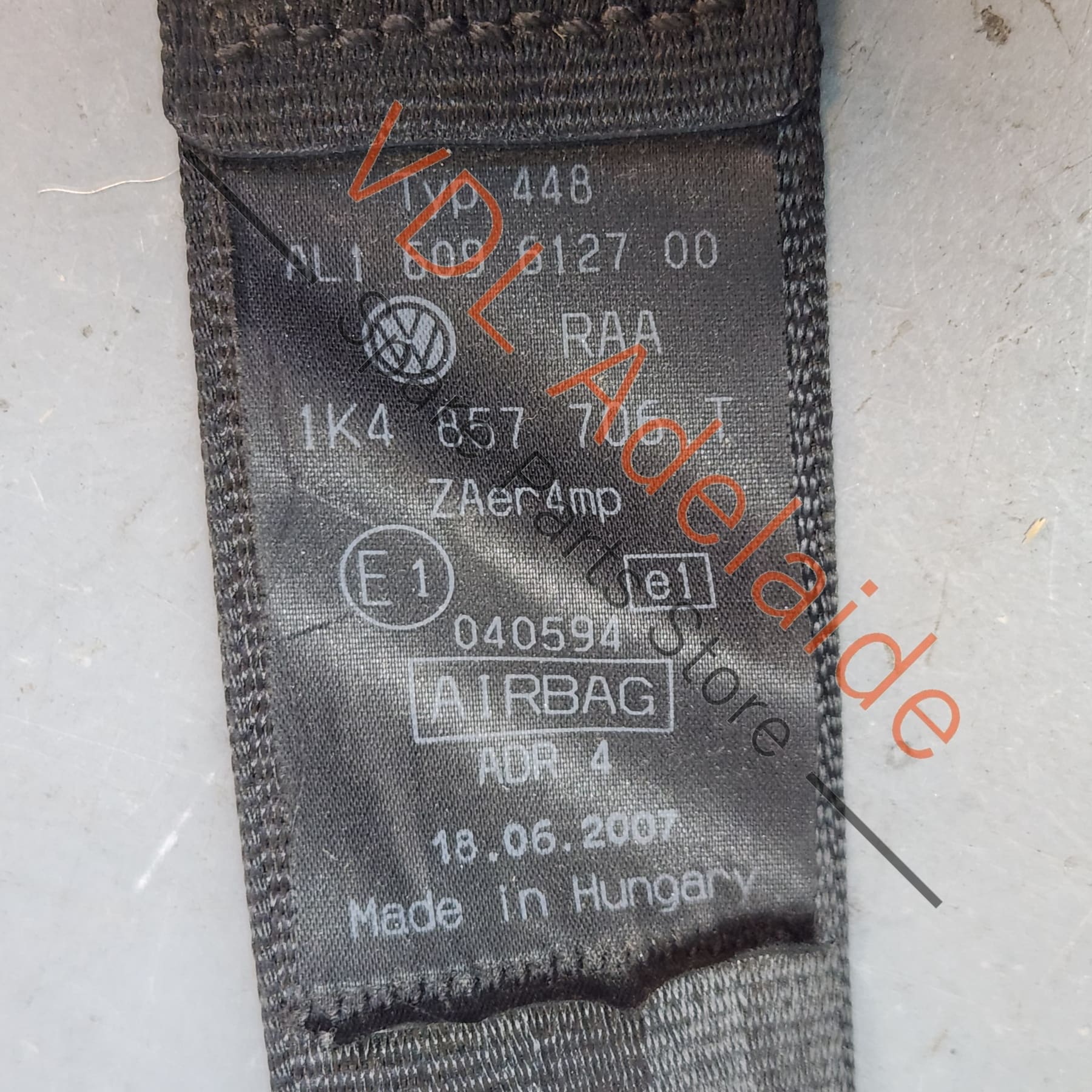 VW Golf MK5 Right Front Seatbelt 1K4857706T 1K4857706AT RAA Suit 4dr RHD vehicles - Image 4
