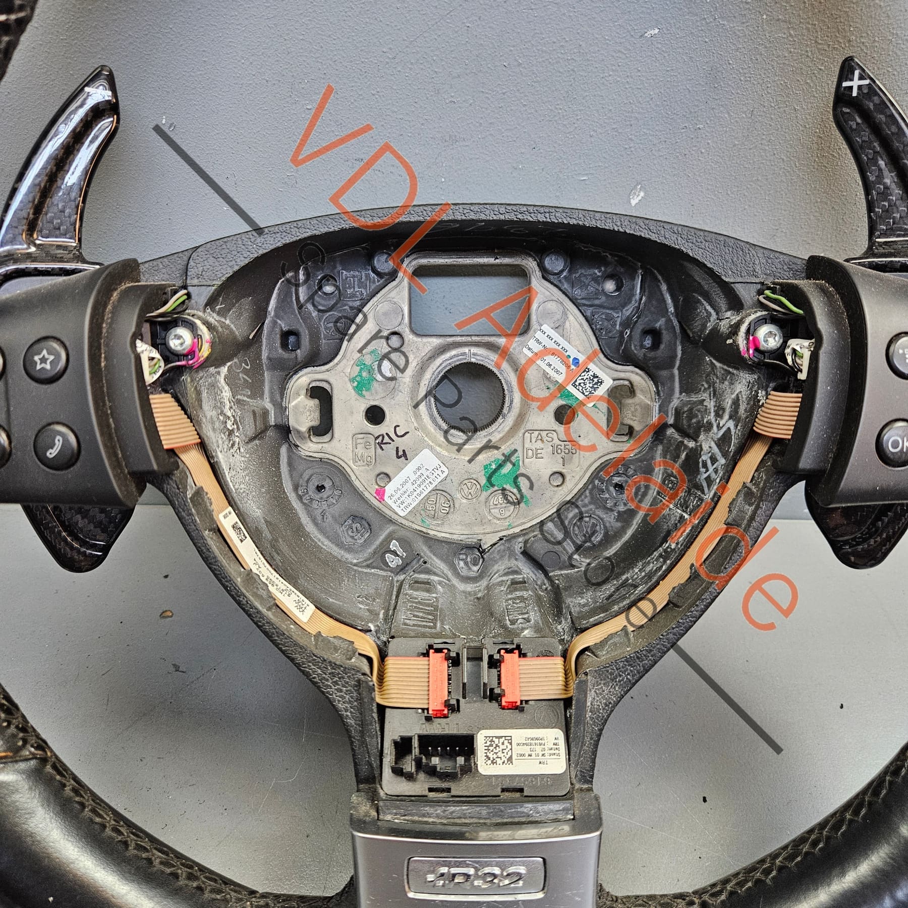 VW Golf Mk5 R32 Steering Wheel Flat Bottom Leather Multifunction 1K0419091GT TVJ - Image 7