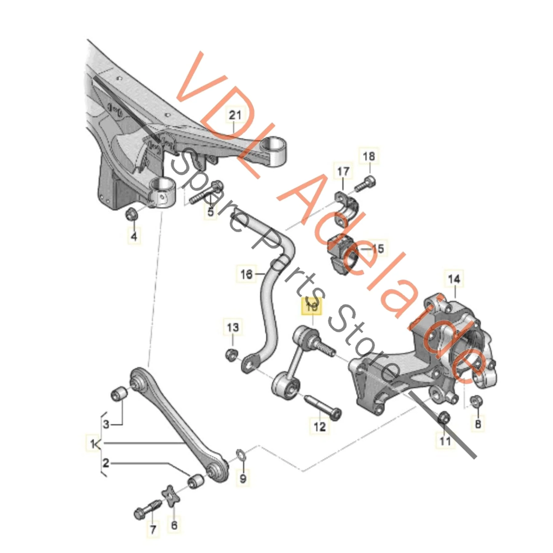 VW Golf MK5 MK6 Rear Swaybar Coupling Rod Link Suspension 1K0505465K - Image 2