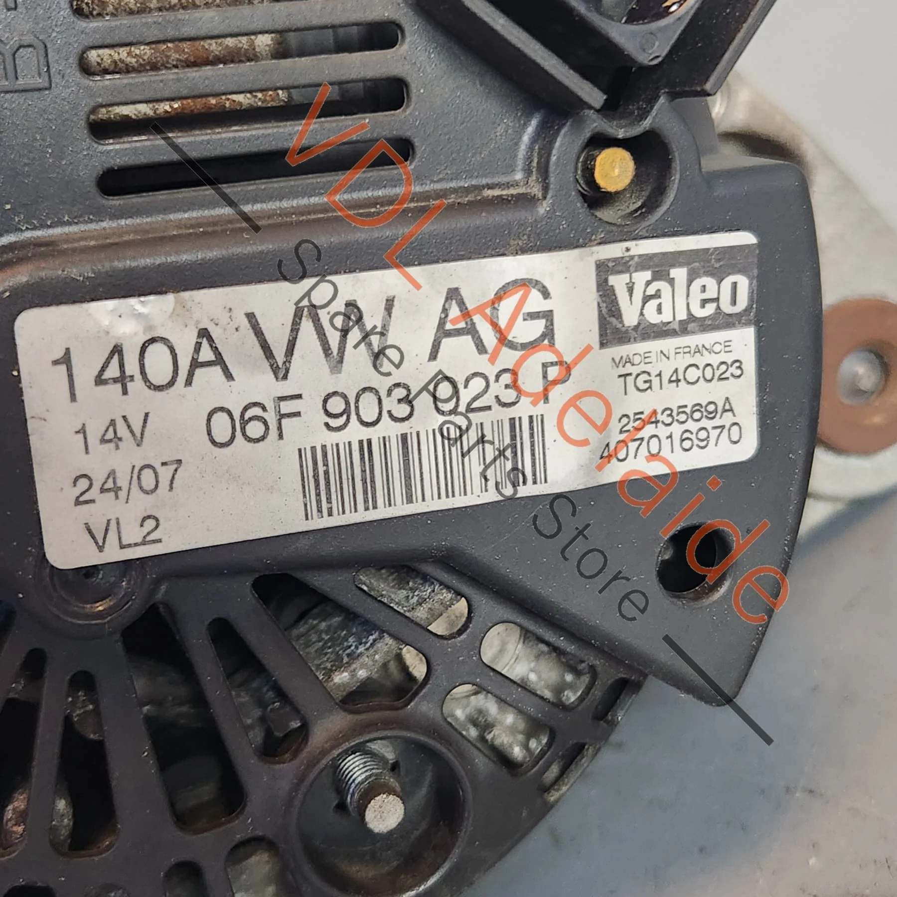 VW Golf MK5 R32 Audi S3 Alternator 140A 06F903023P - Image 3