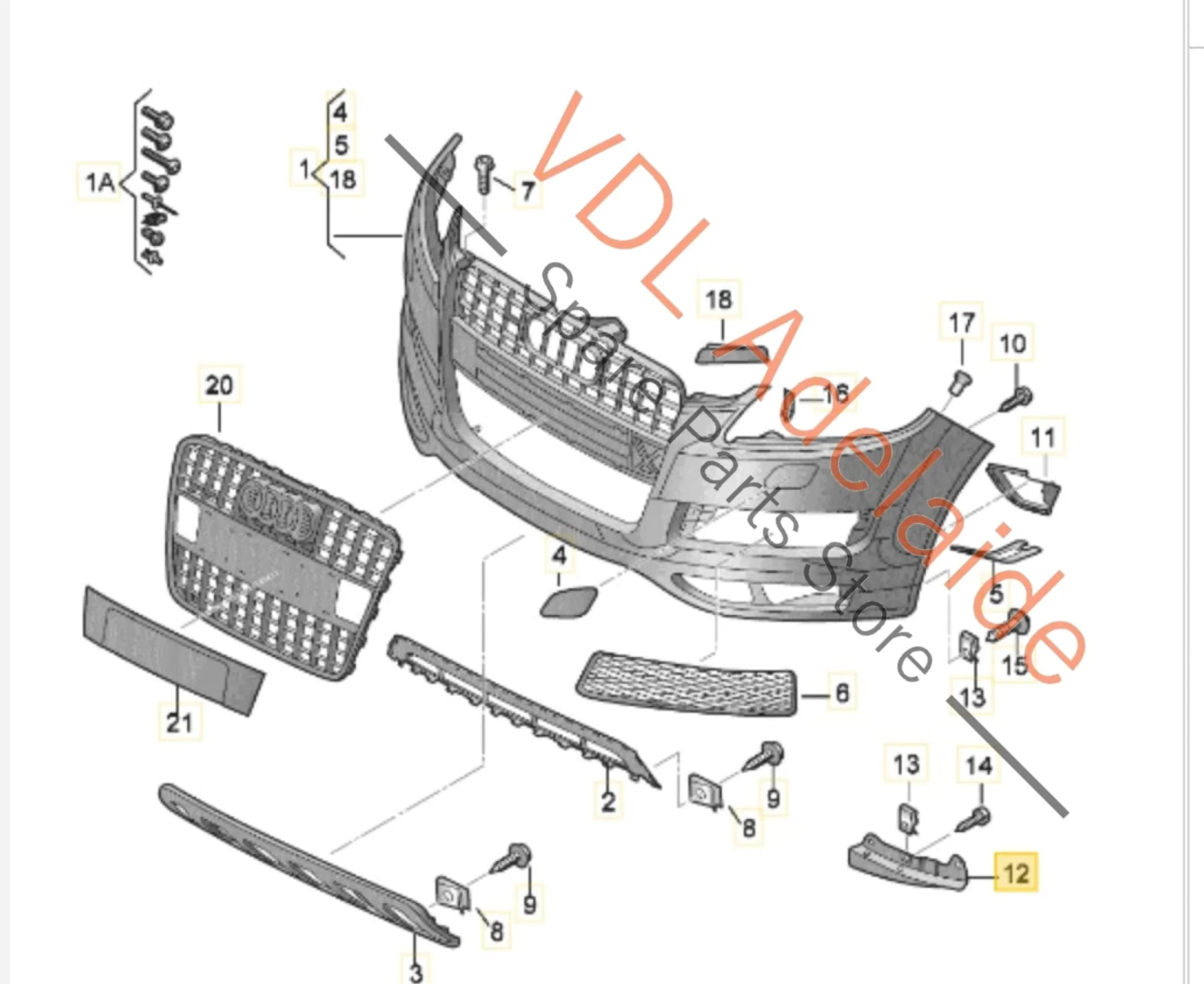 Audi Q7 Front Bumper Lower Spoiler Mud Flap Trim Pair L&R 4L0807513E 4L0807514E - Image 2