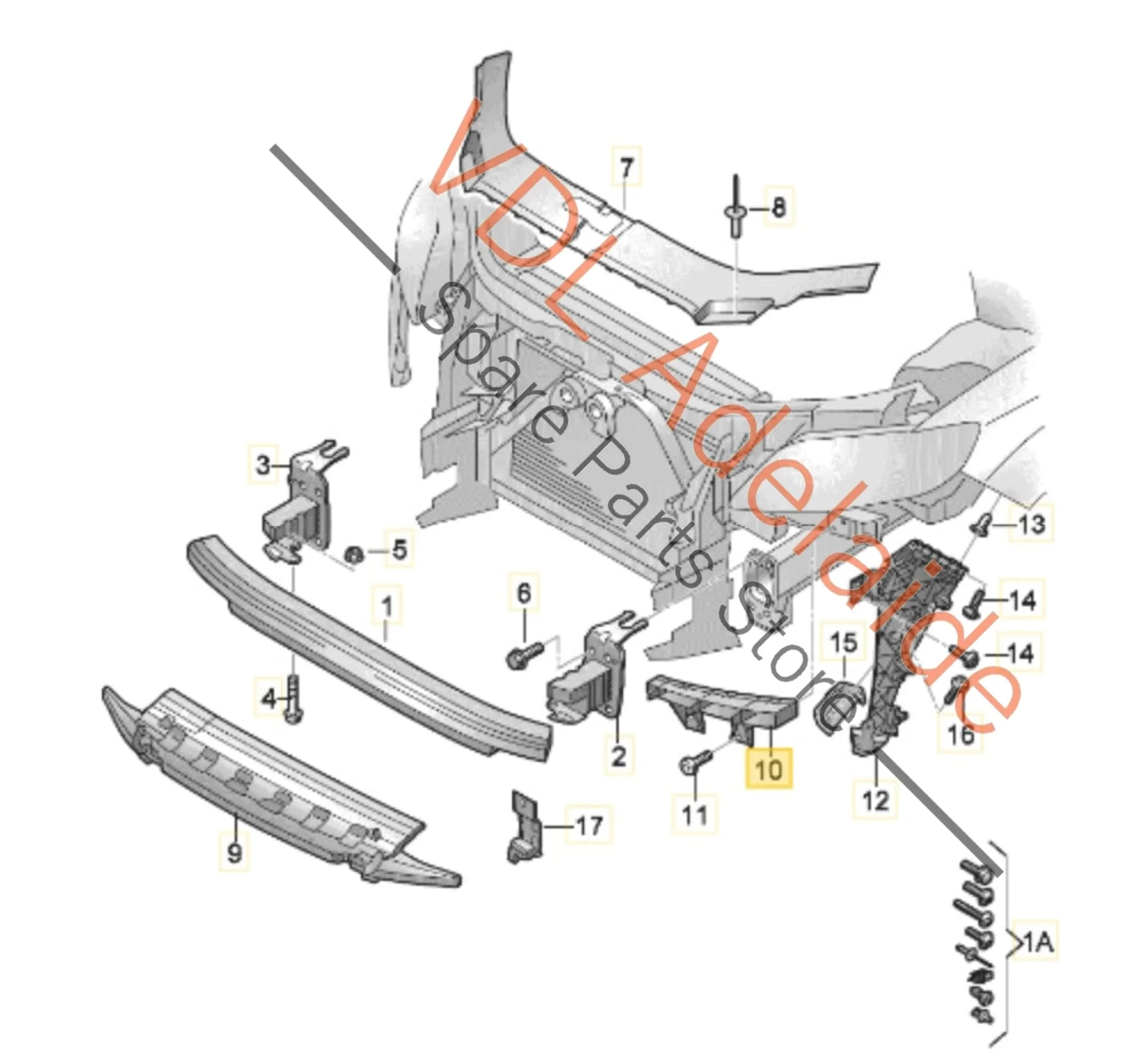 Audi Q7 4L Front Right Bumper Support Bracket 4L0807334A - Image 2