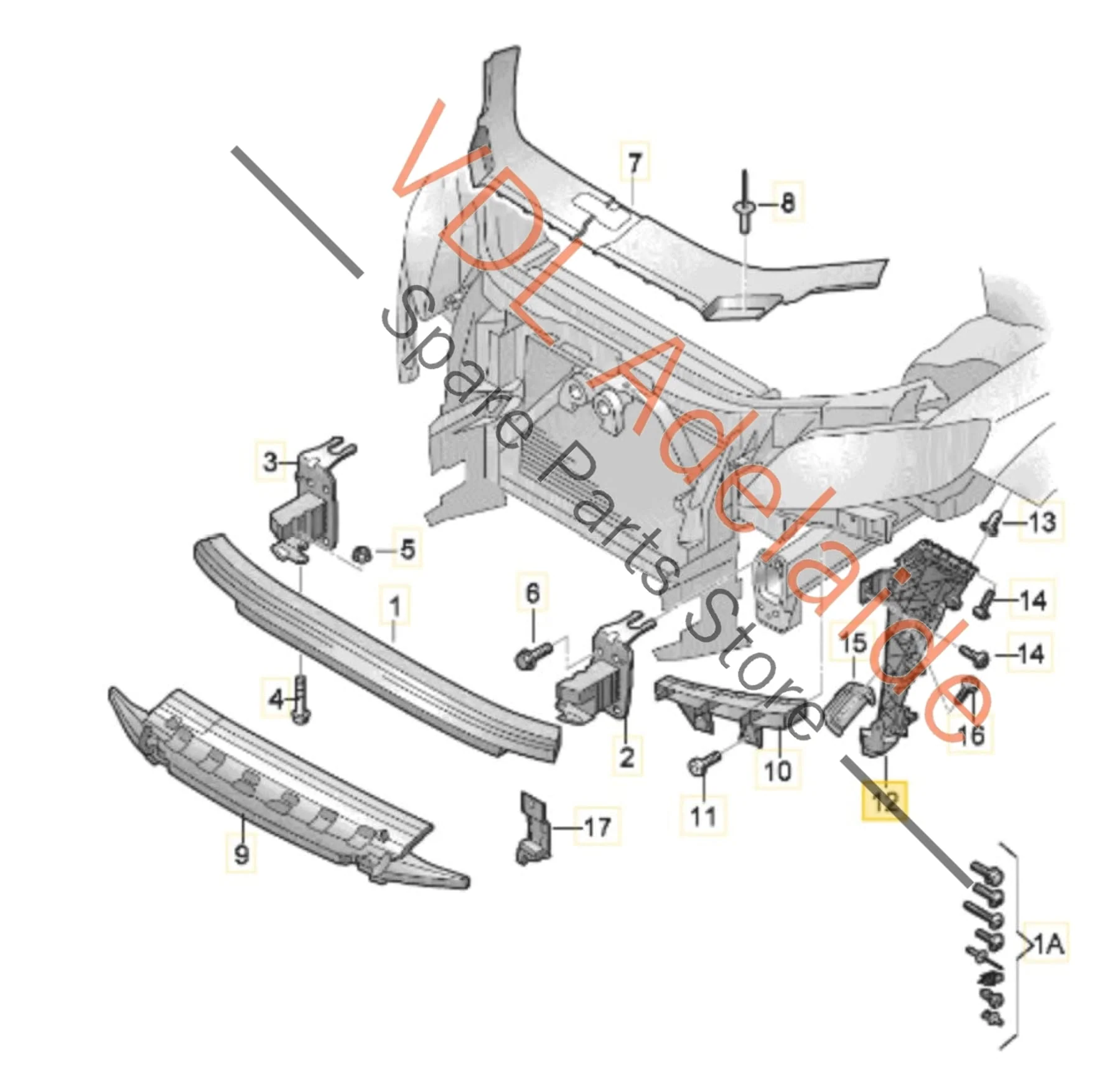 Audi Q7 Radiator Guide for Bumper Front Right 4L0807284B - Image 2