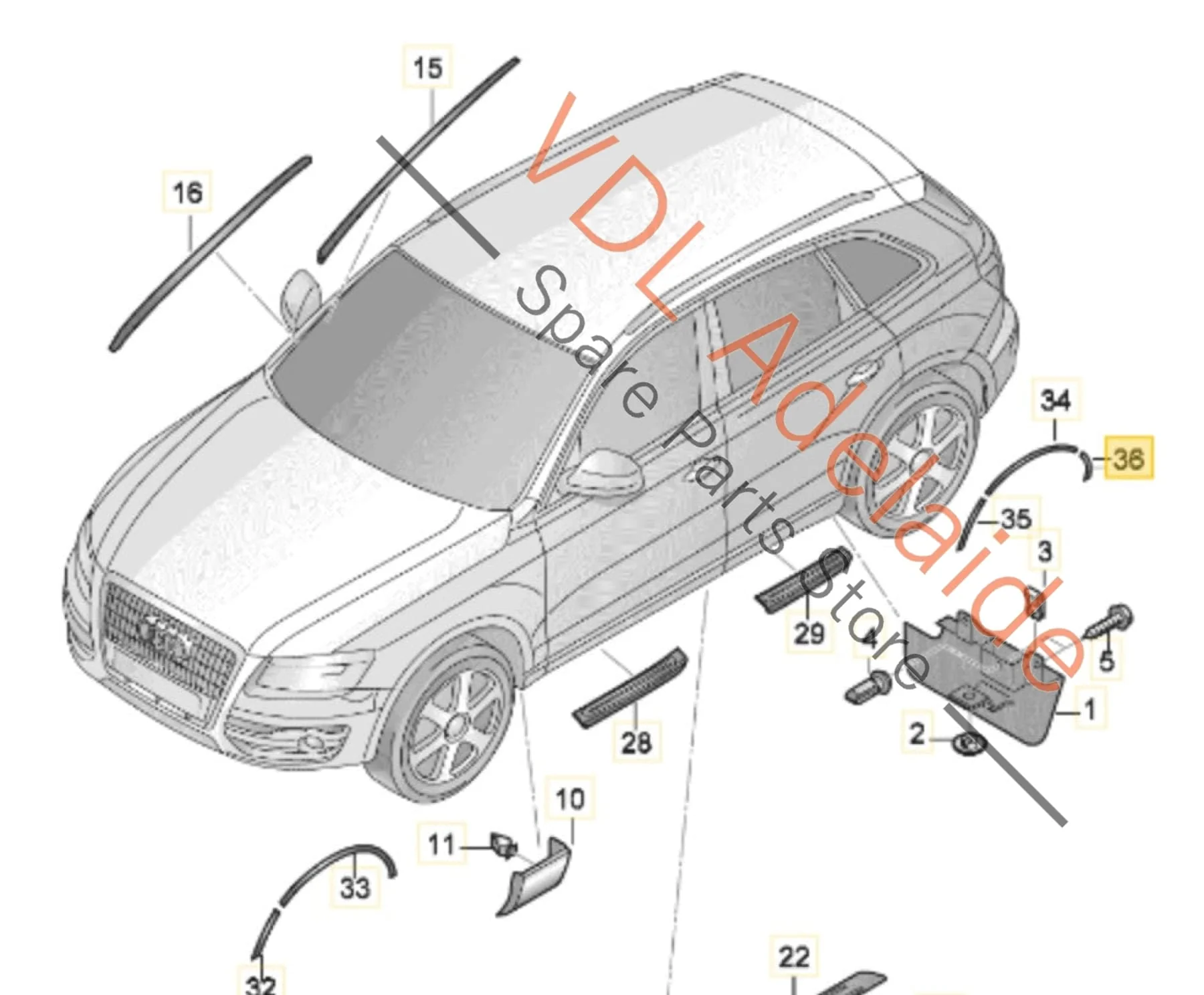 Audi Q7 4L Right Rear Bumper Lower Wheel Arch Flare Widening Spoiler Exterior Trim 4L0853828A - Image 2