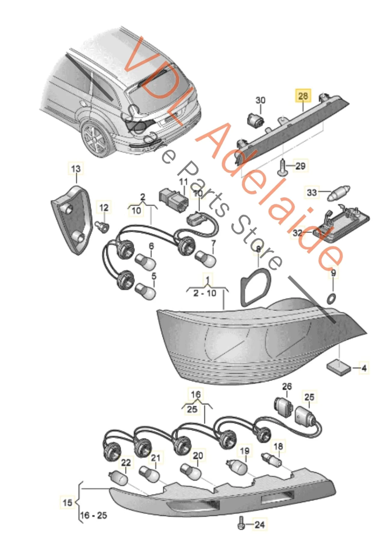 Audi Q7 Third High Level Brake Light 4L0945097 - Image 2
