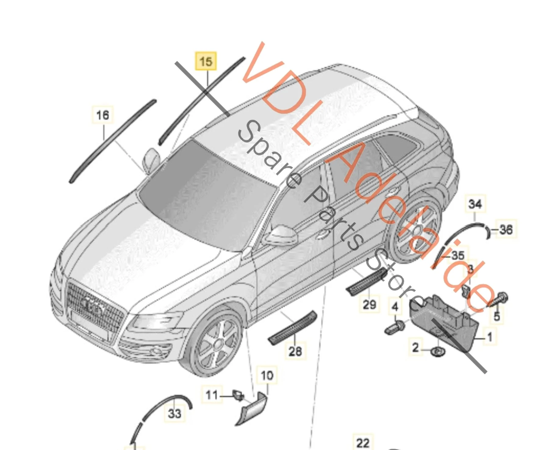 Audi Q7 Windscreen Water Deflector Strip Moulding Right Side 4L0854328 - Image 2