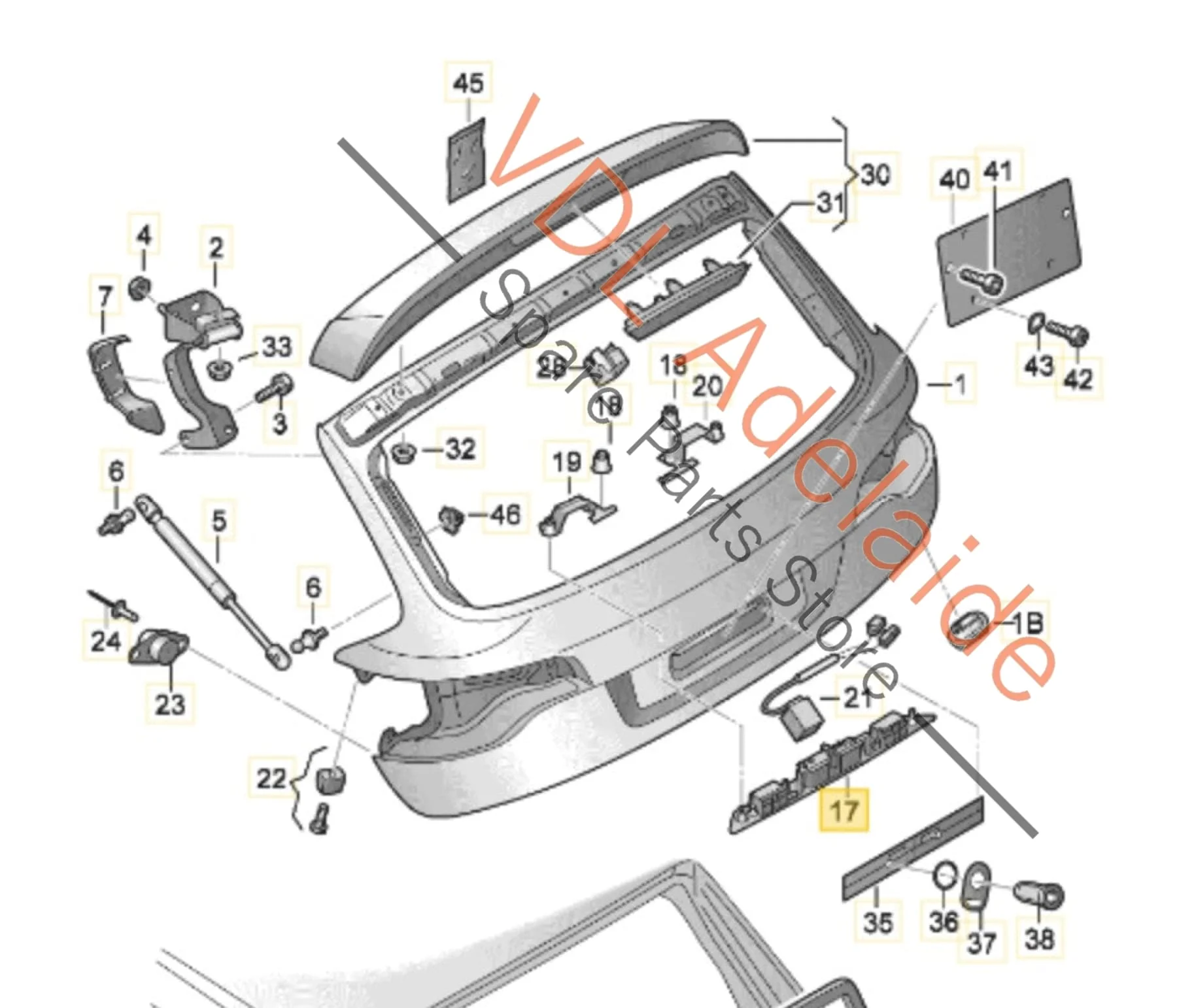 Audi Q7 Tailgate Grab Handle Button Grip Trim Moulding 4L0827574B - Image 2