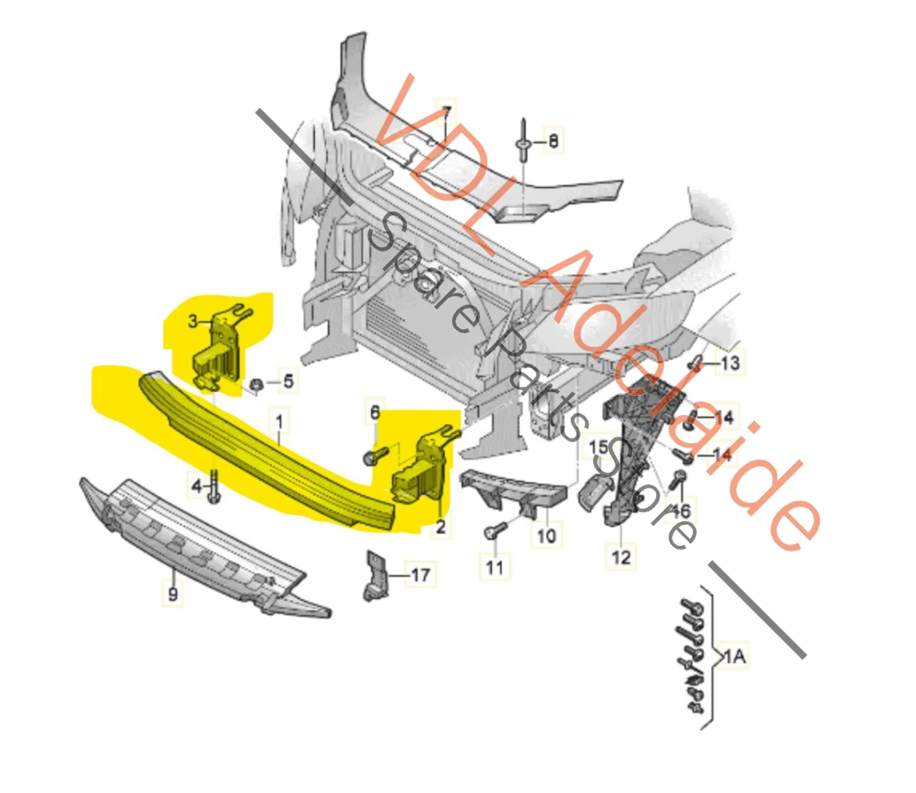 Audi Q7 4L Front Bumper Reo Reinforcement Crash Bar 4L0807113A 4L0807133A 4L0807134C - Image 2