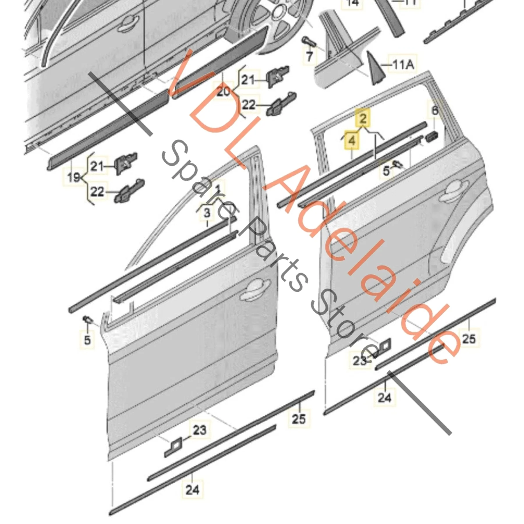 Audi Q7 4L Exterior Window Seal Strip Moulding Chrome Trim Left Rear 4L0853763E 2ZZ - Image 2