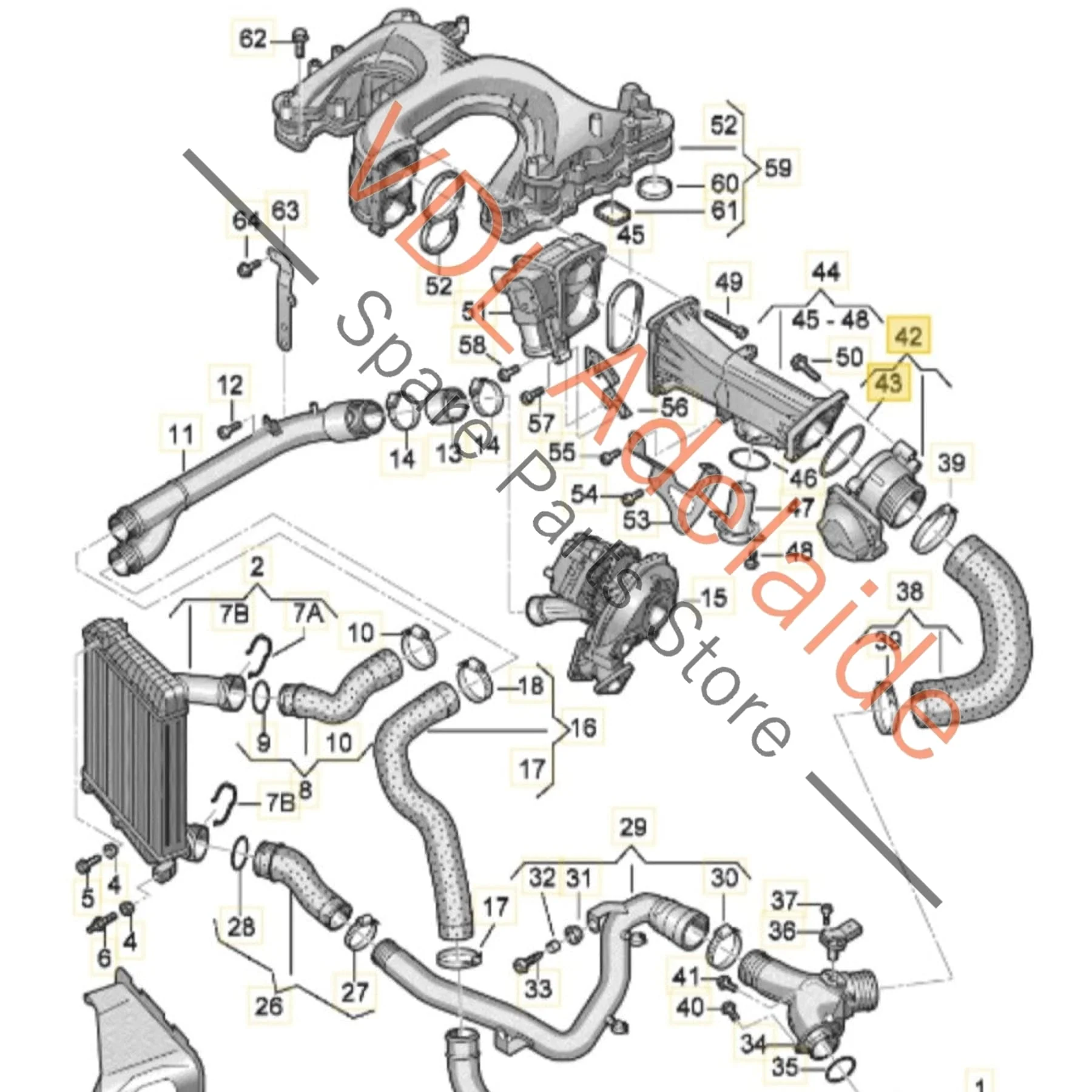 Audi Q7 Throttle Position Butterfly Valve 059145950AA 059145950AF - Image 2