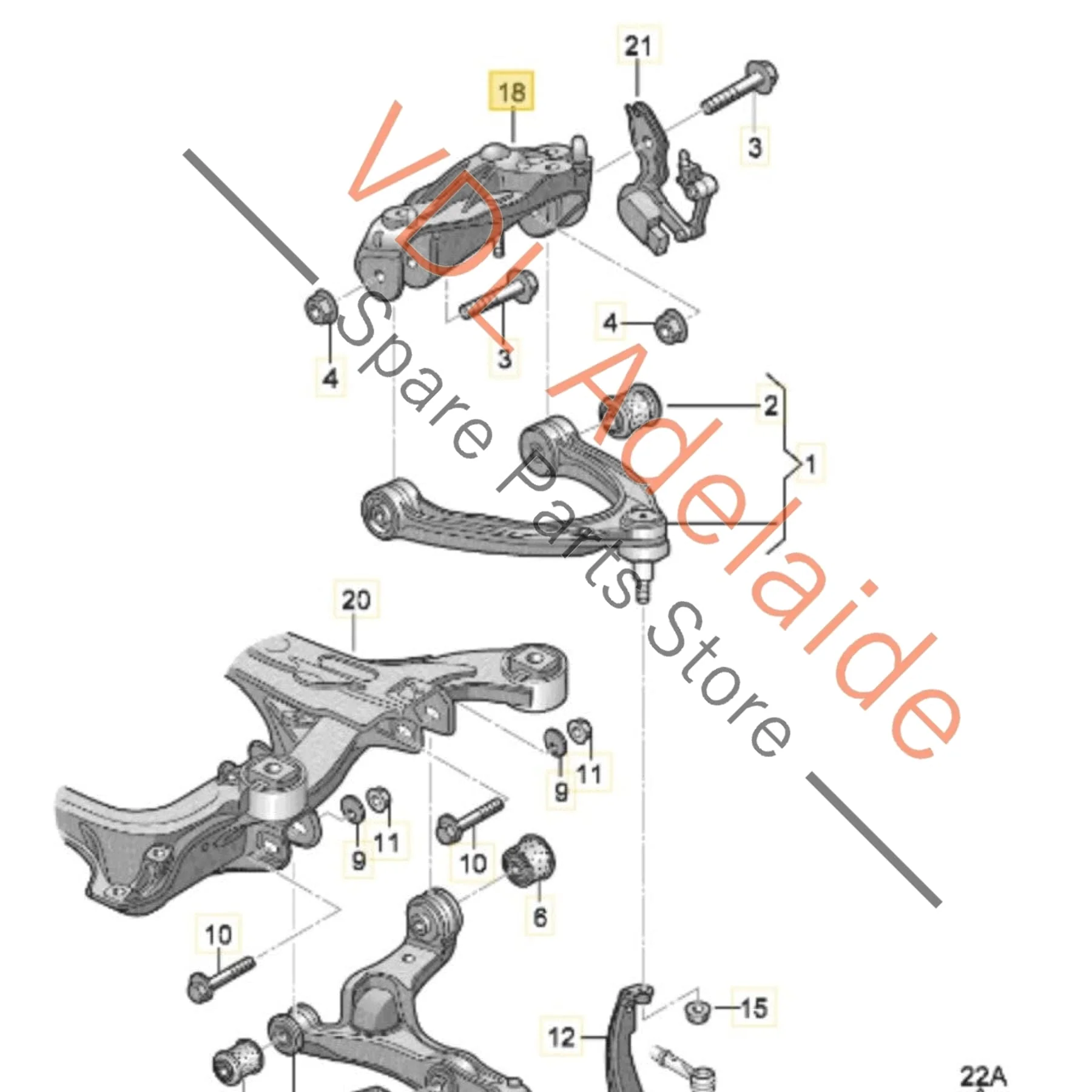 Audi Q7 Aluminium Strut Top Mounting Bracket for left or right side front 7L0412391D - Image 2