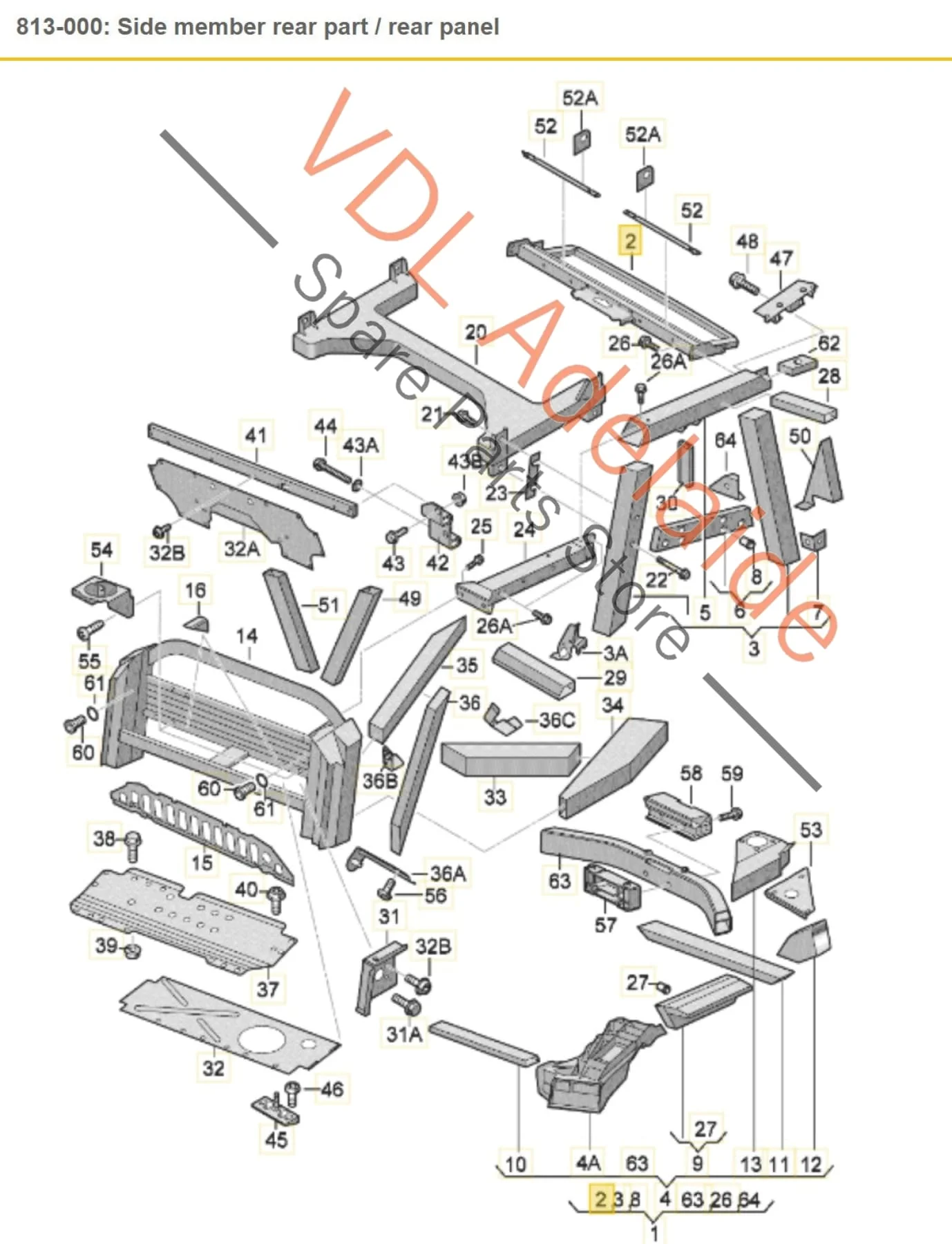 Audi R8 424 Upper Rear Carrier Cross Panel for Tailgate Latch 420814291D - Image 3