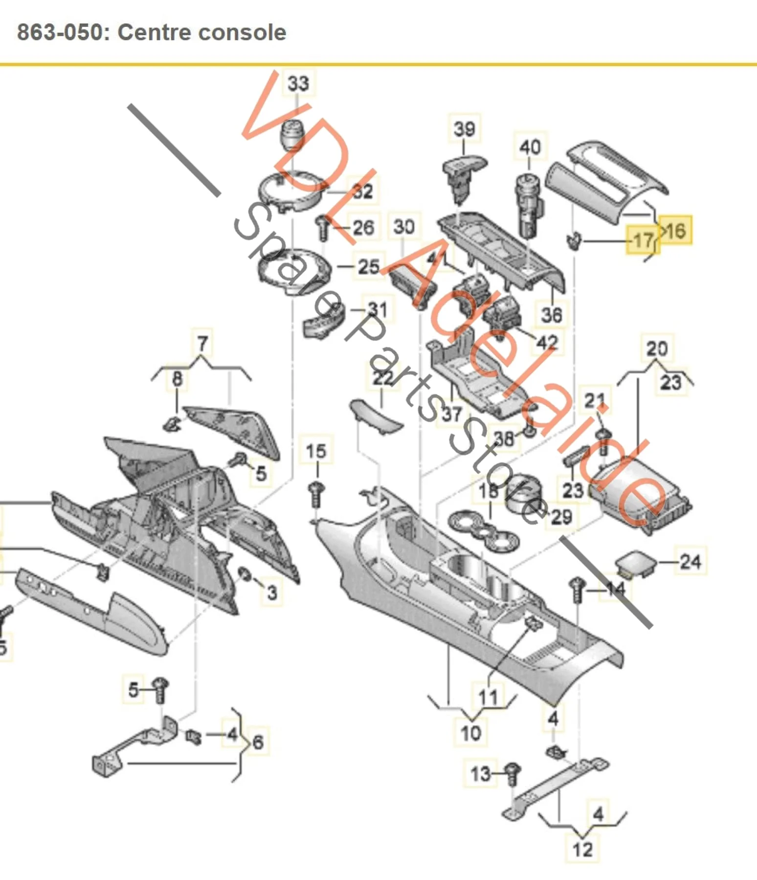 Audi R8 Centre Console Handbrake Surround Trim Cover Panel 420863475A 25D - Image 2