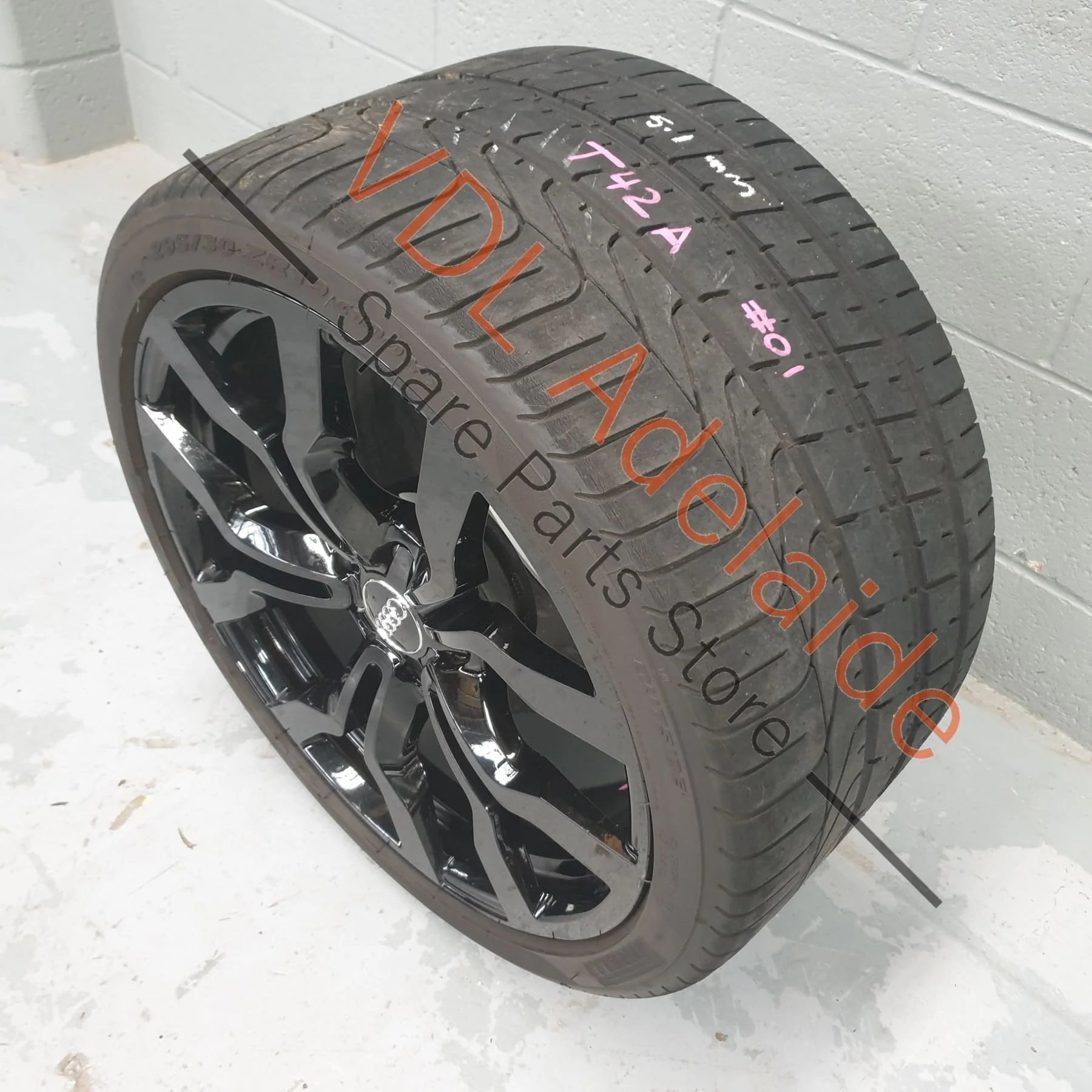 1x Audi R8 Genuine 19 x 11 Alloy Wheel 10 Spoke Y Design Gloss Black 420601025AL - Image 2